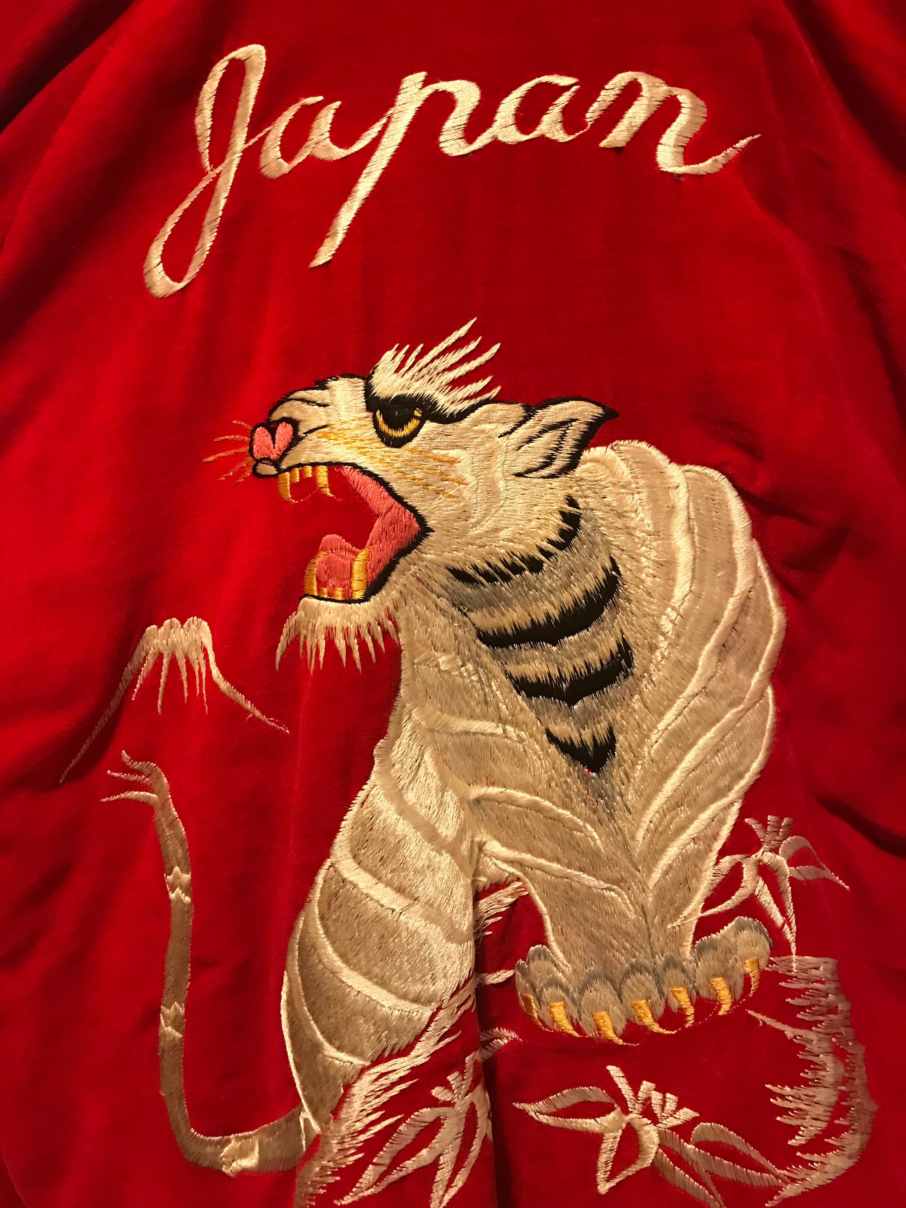 50〜60年代 vintage souvenir jacket 別珍スカジャン 袖刺繍あり