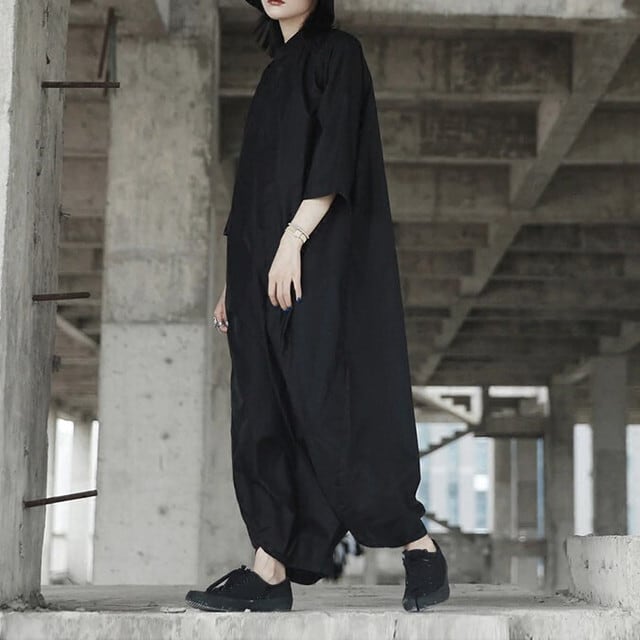 ブラックオーバーオール 】 BR_3T X Oversized black overalls