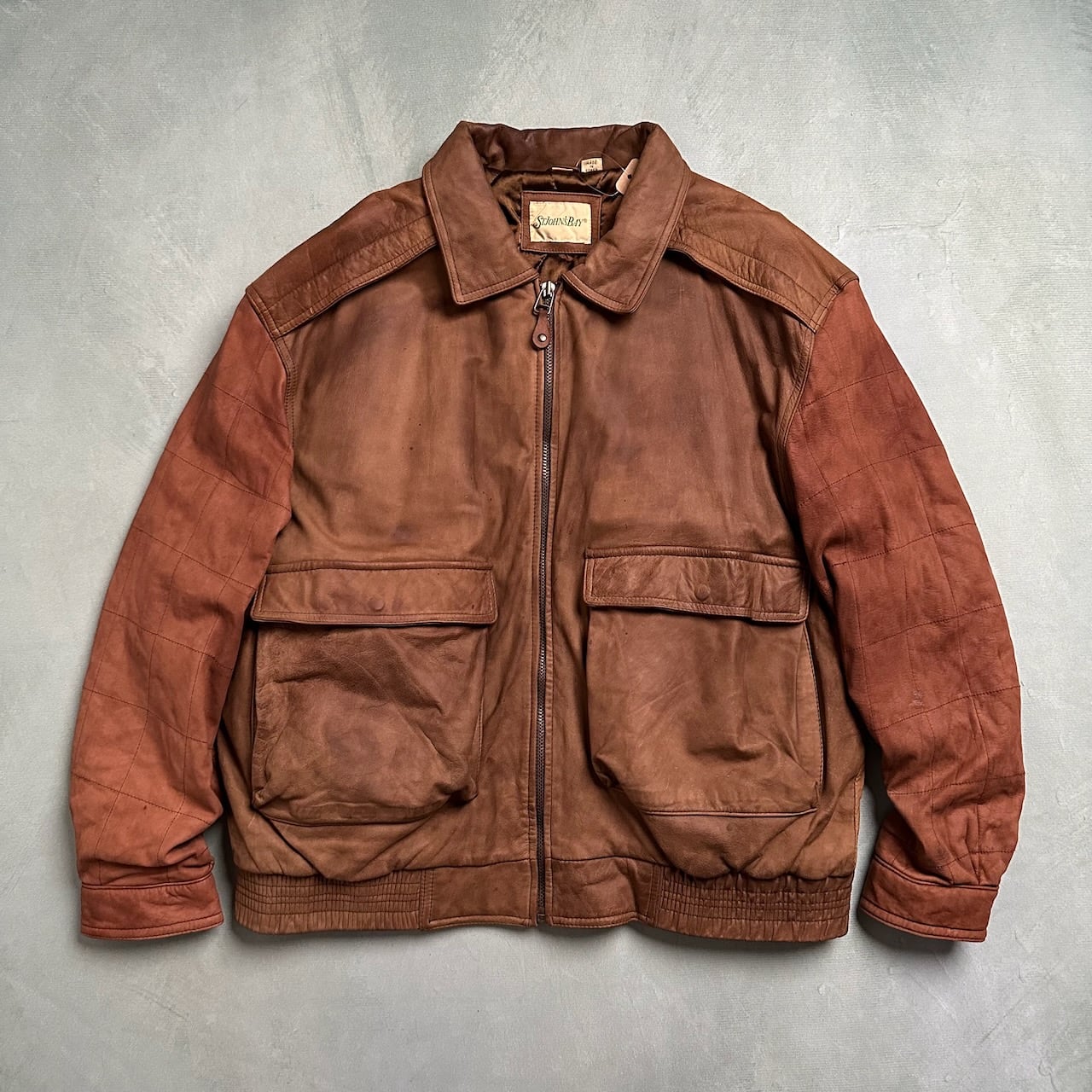 90s ST.JOHN'S BAY ジョンズベイ A2 レザージャケット ボンバー