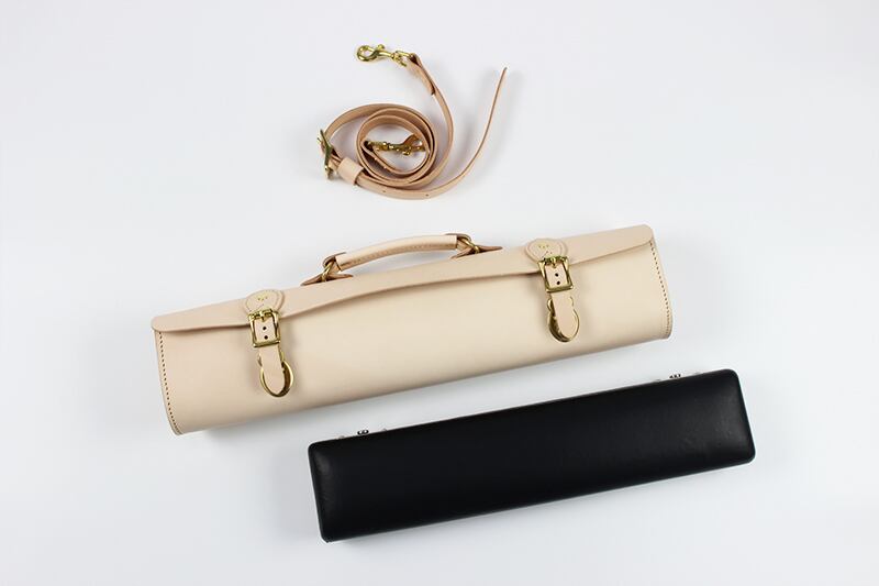 JAPAN LANSUI DESIGN 名入れ対応 ヌメ革手作り手縫い フルートのケース