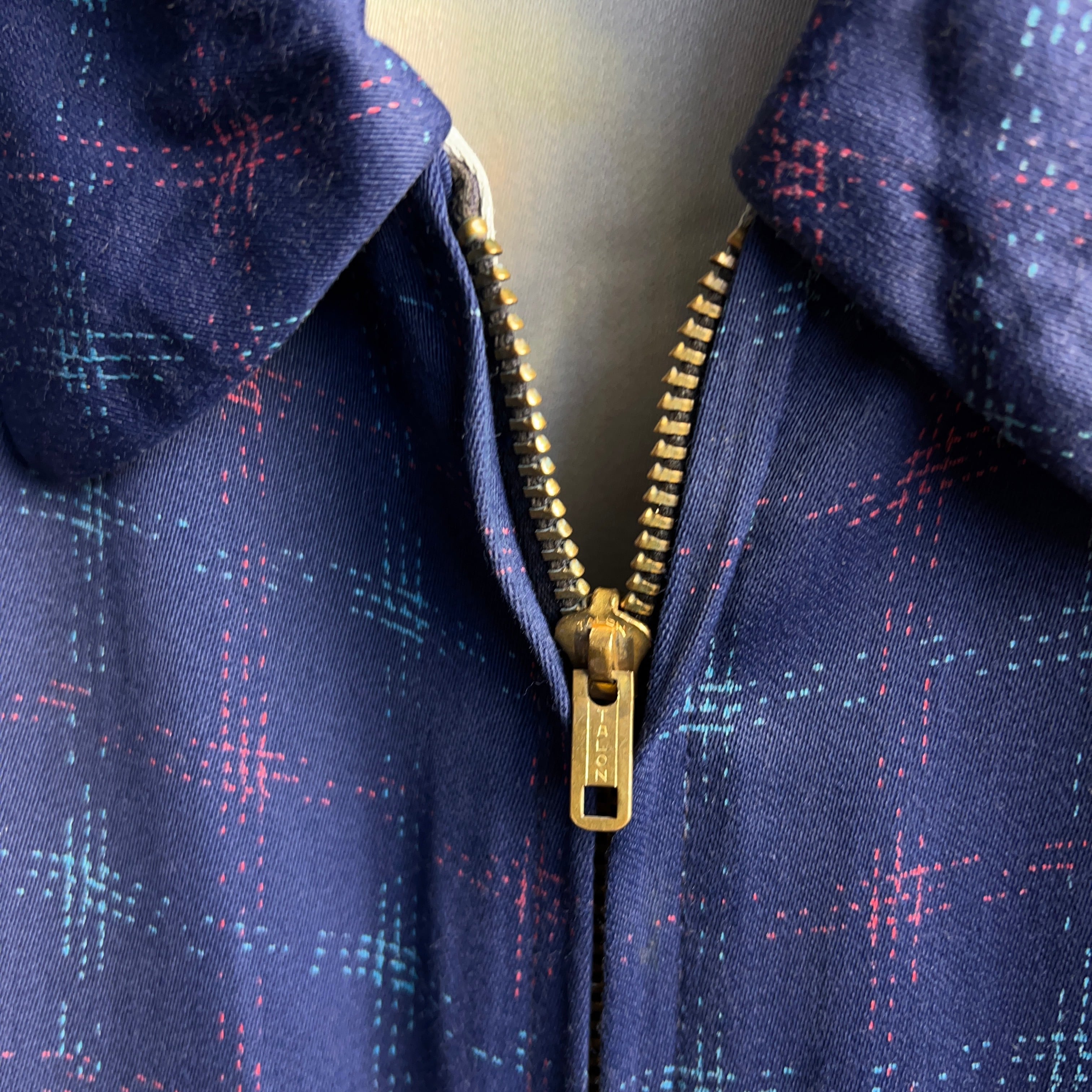 Special! 1950's KASURI PATTERNED RAYON GABARDINE JACKET 50年代 絣