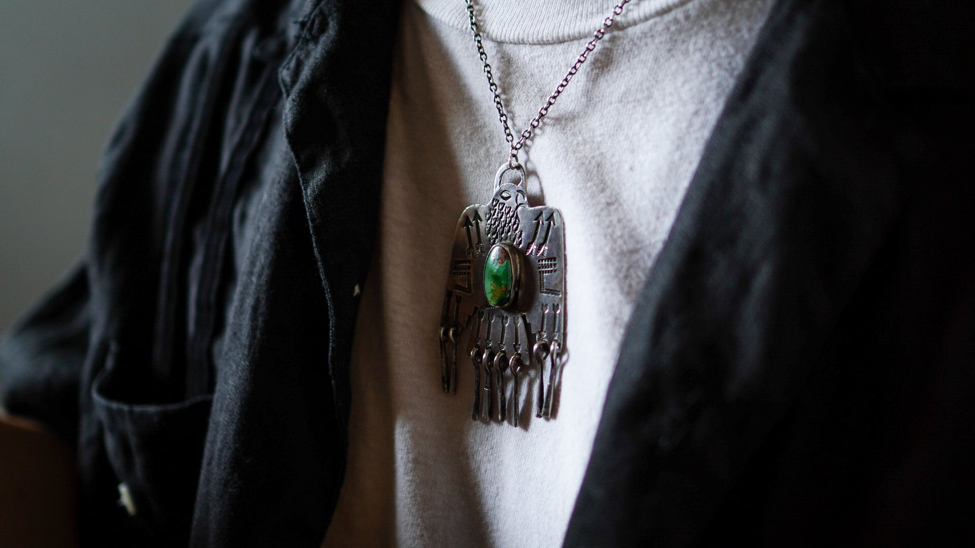 1940-1950s】ナバホ サンダーバード & ターコイズ & アロー ペンダント