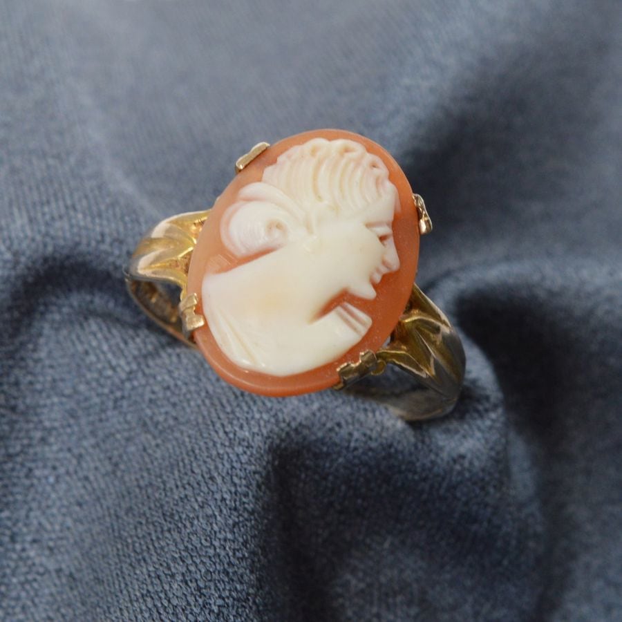 ヴィンテージ シェルカメオのリング 9K (R505) | アンティーク