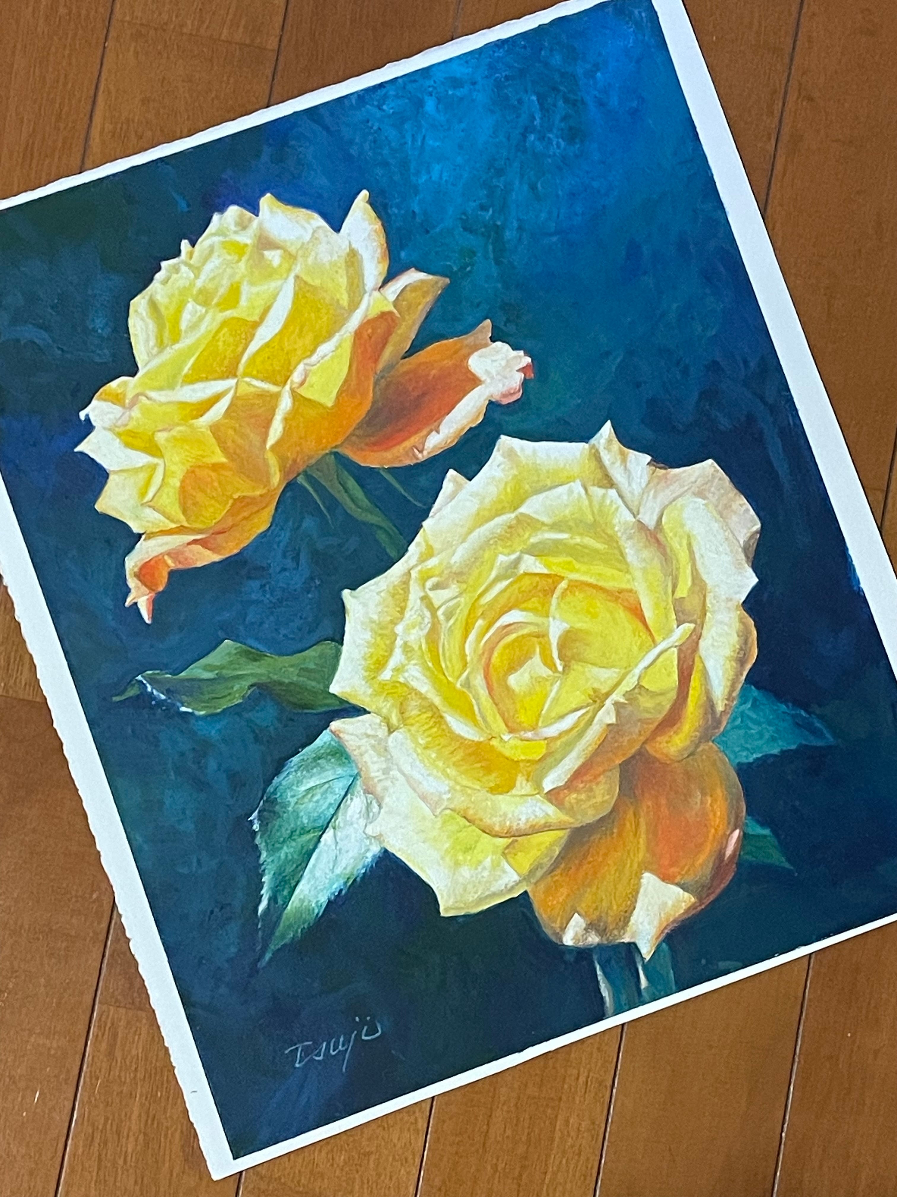 F6オイルパステル画「友」 | 絵楽人（辻匠）