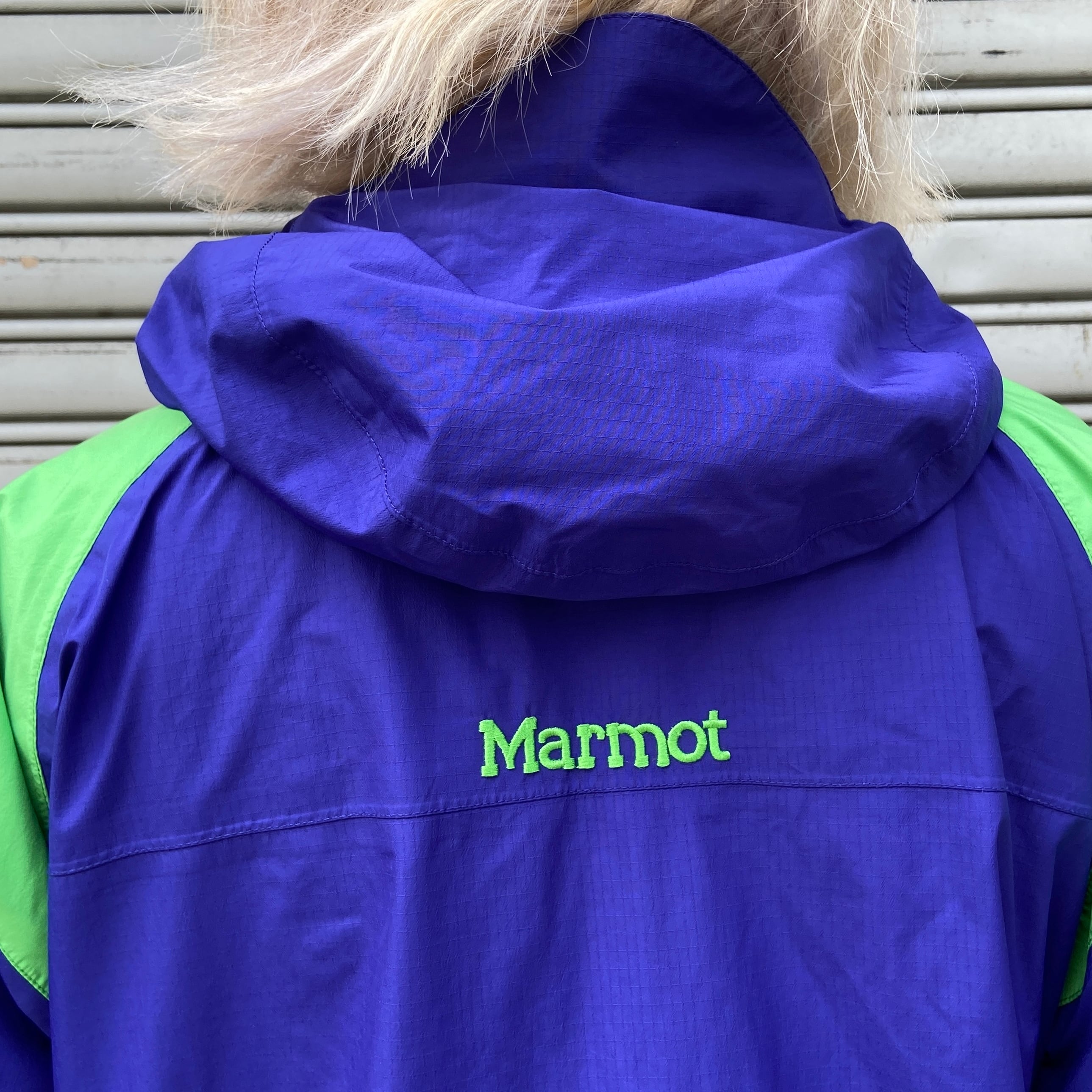 90s マーモット ゴアテックス マウンテンパーカー ブルー グリーン L