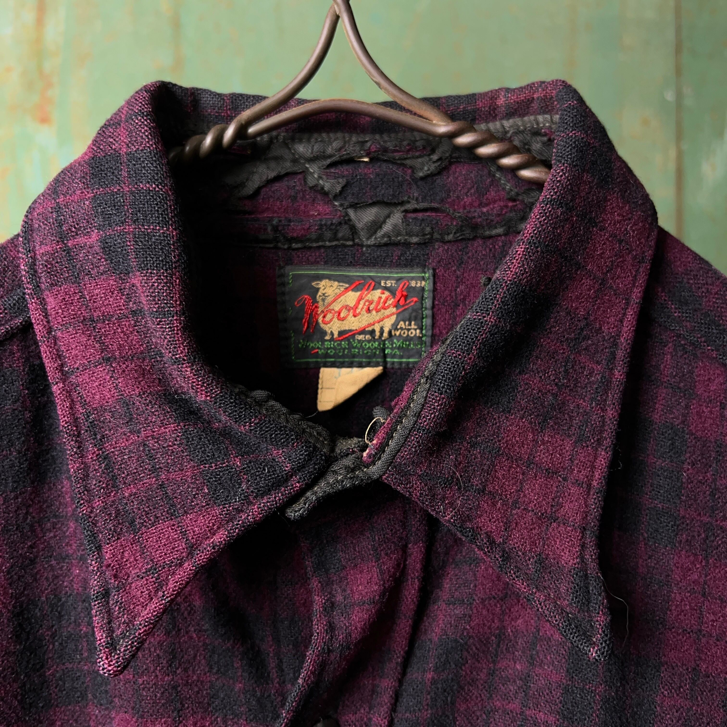 1940's Woolrich Plaid Wool Shirt 40年代 ウールリッチ チェック柄