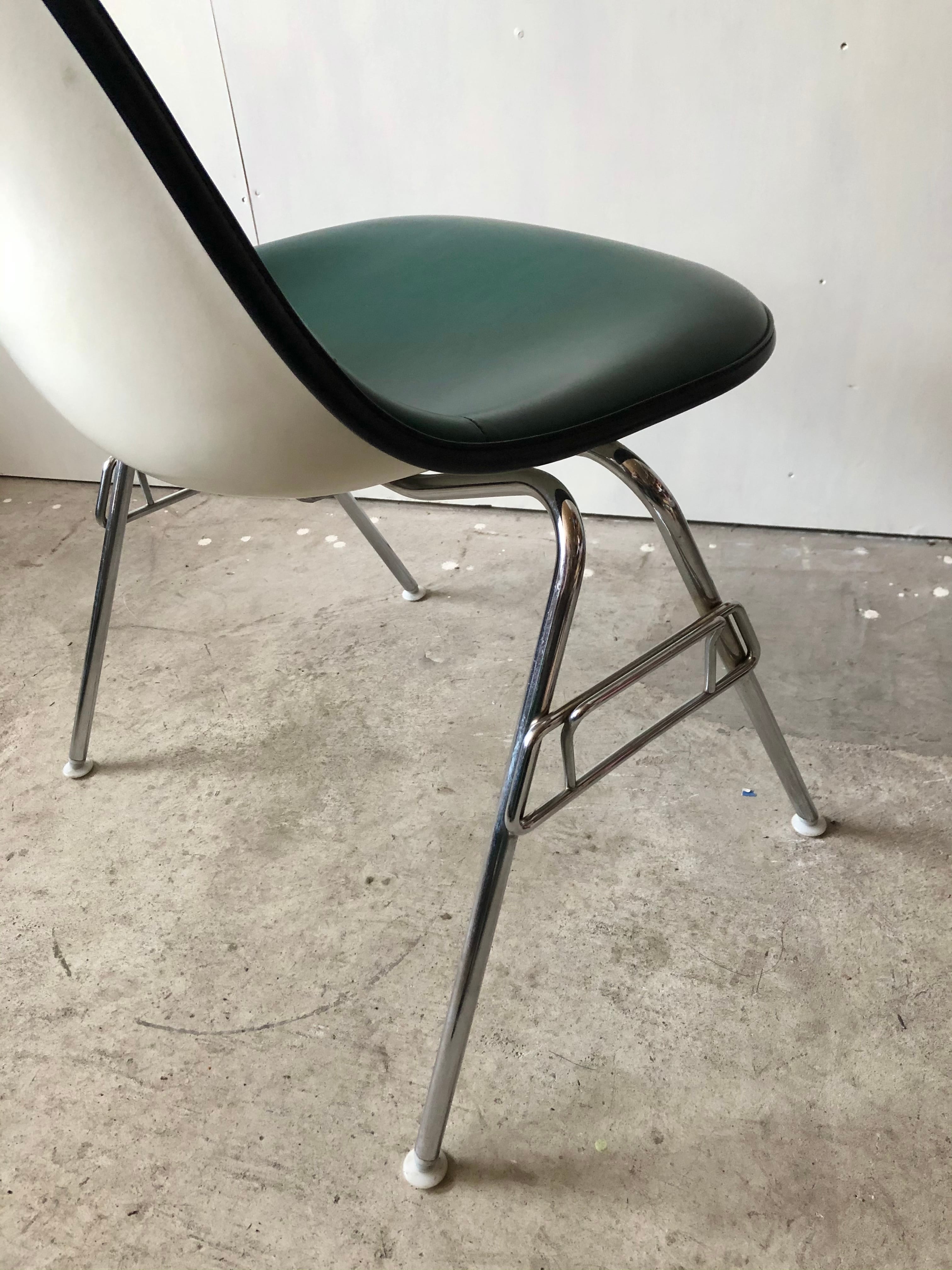 ビンテージ ハーマンミラー サイドシェルチェア グリーン ナウガレザー