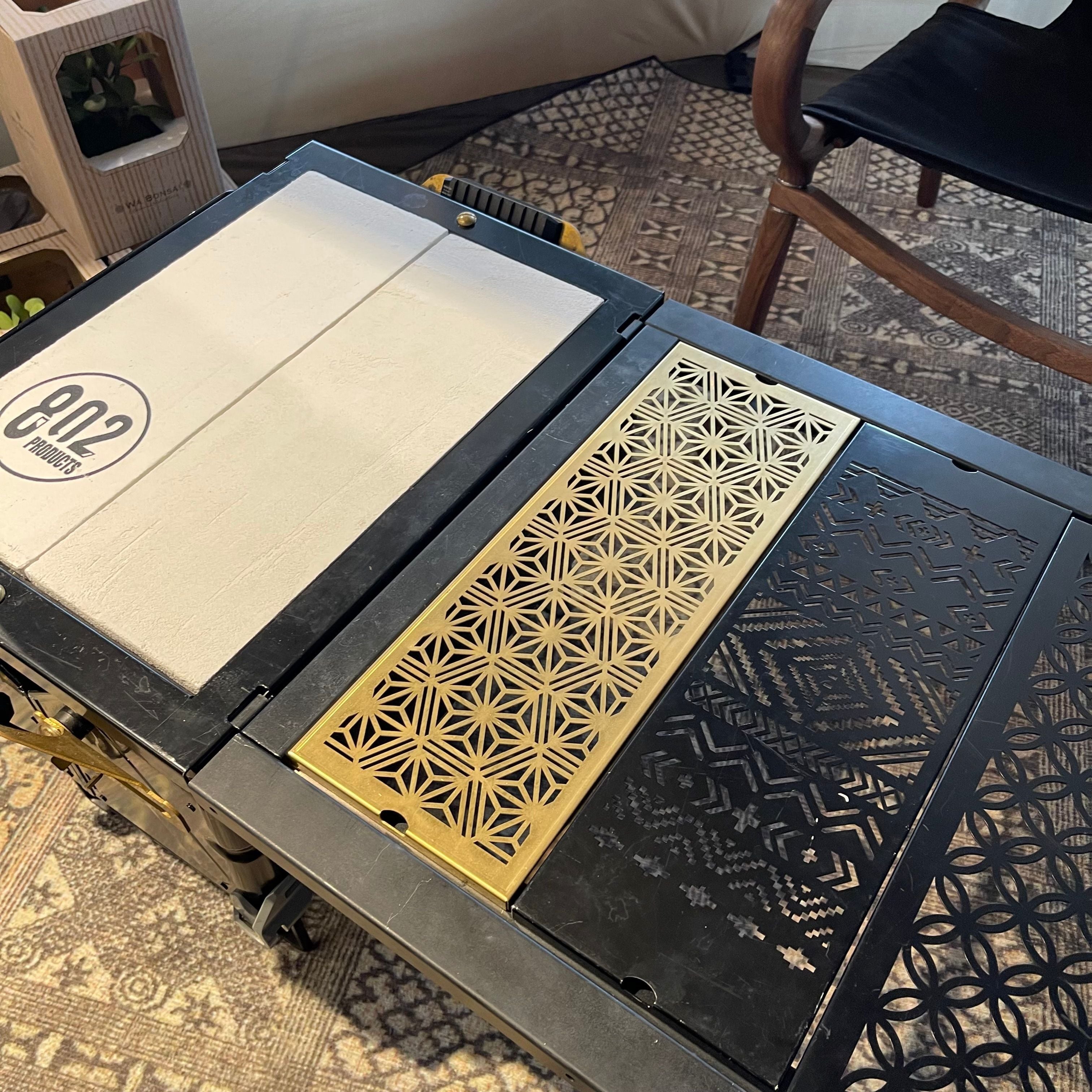 IGT 天板 真鍮 ハーフユニット【 麻の葉 】 アイアングリルテーブル