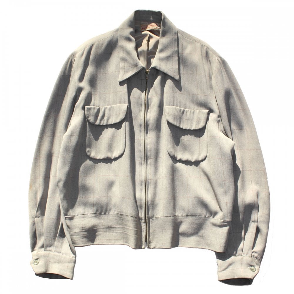 Vintage Rayon Gabardine Jacket [Pebble Beach] [Early 1950s-] Graph