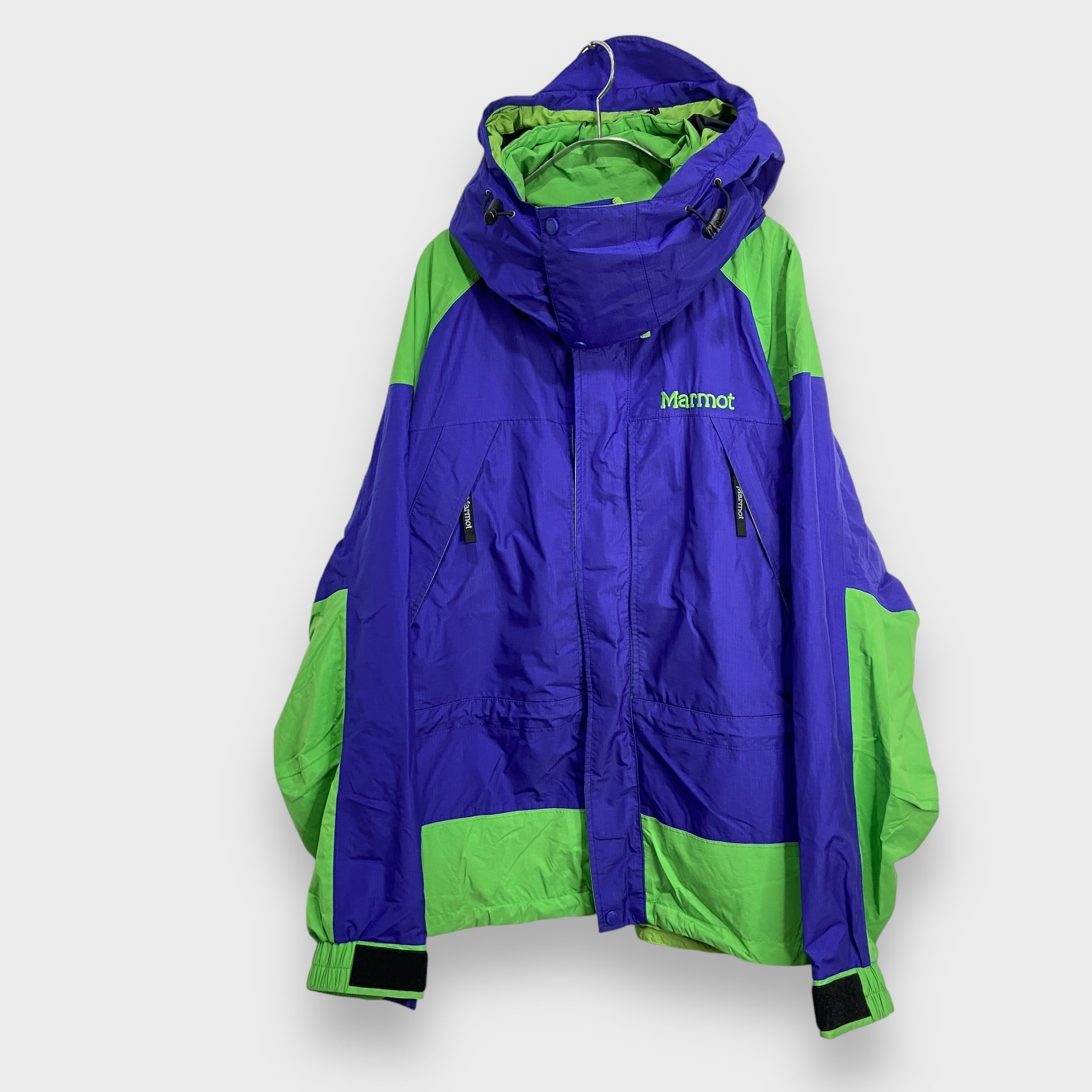 90s マーモット ゴアテックス マウンテンパーカー ブルー グリーン L