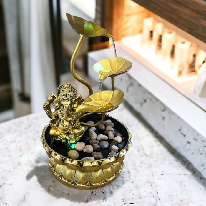 流水のオブジェ 縁起物 ガネーシャ AT24010 象 ヒンドゥー教 置物 神仏