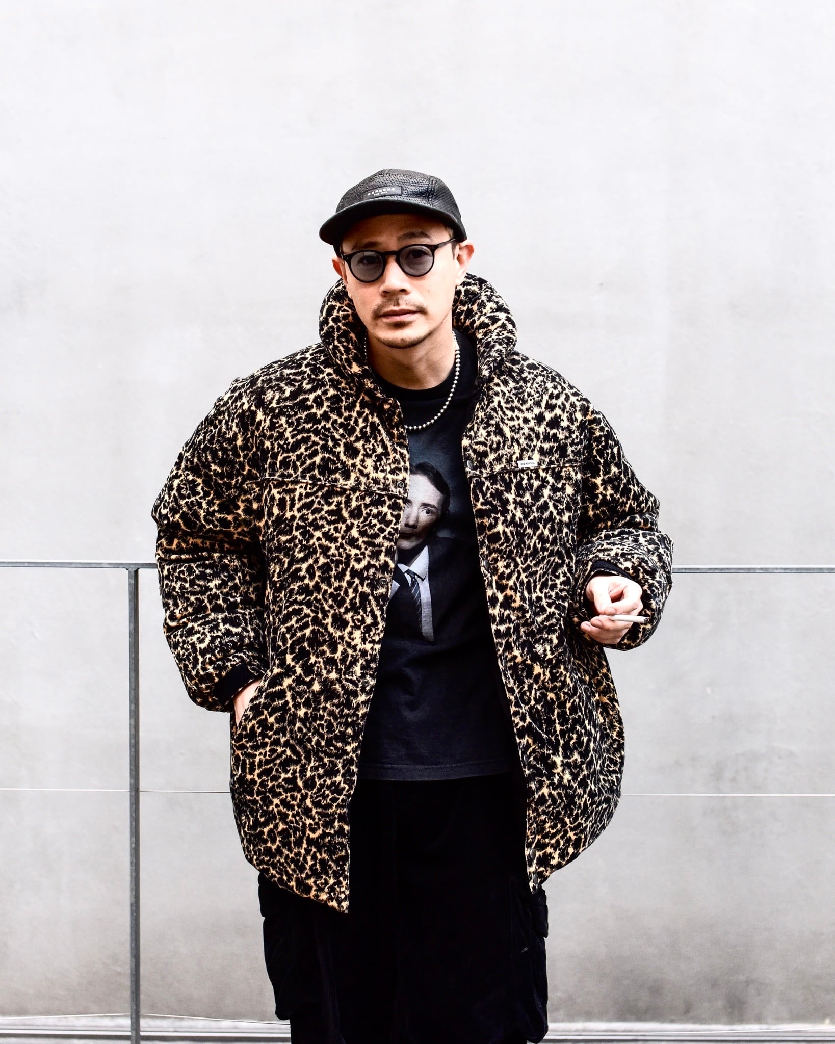 COOTIE PRODUCTIONS - Leopard Corduroy Down Jacket (size-XL) ¥44000