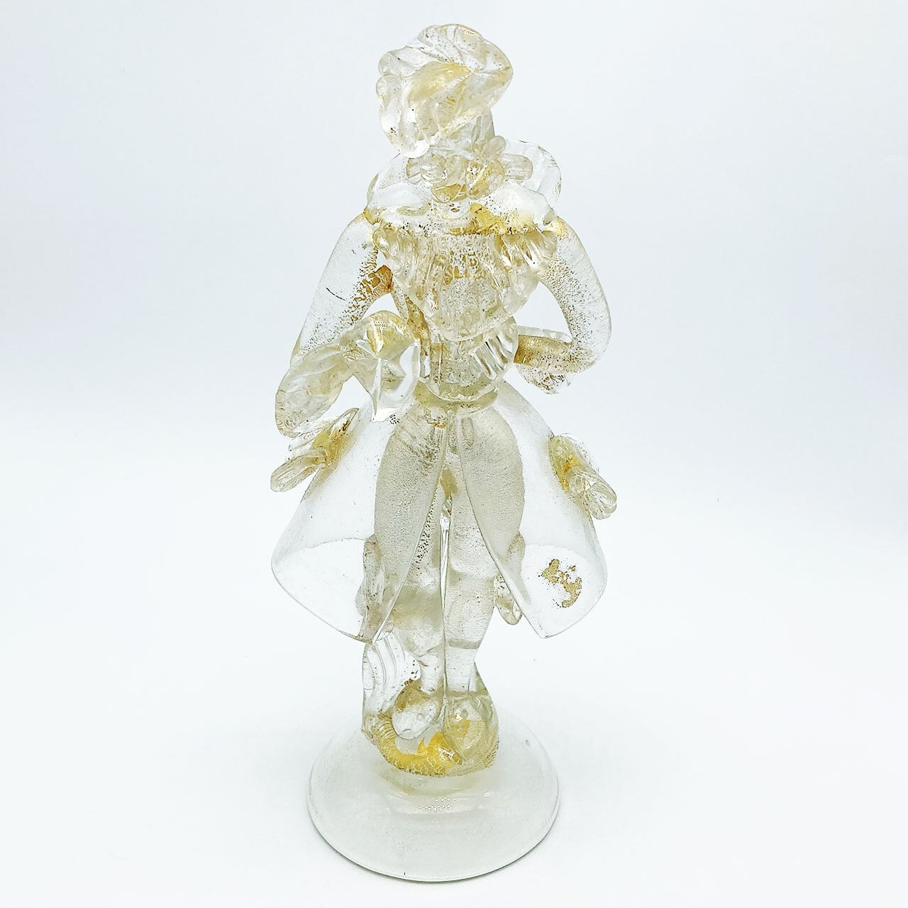 ベネチアングラス ムラノ イタリア 人形 フィギュリン 貴公子 クリア