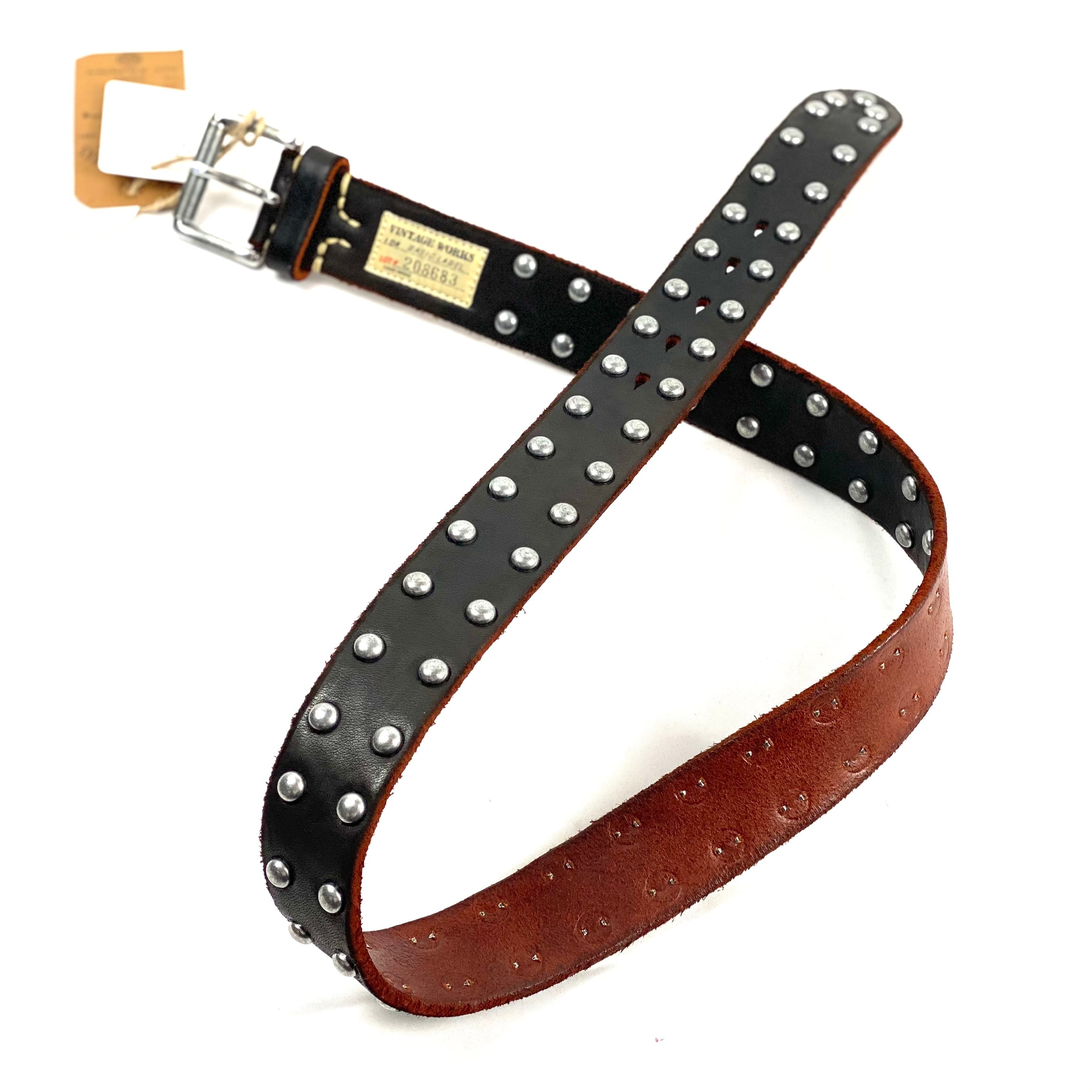 vintage works スタッズ レザーベルト 4連 vintage works スタッズ