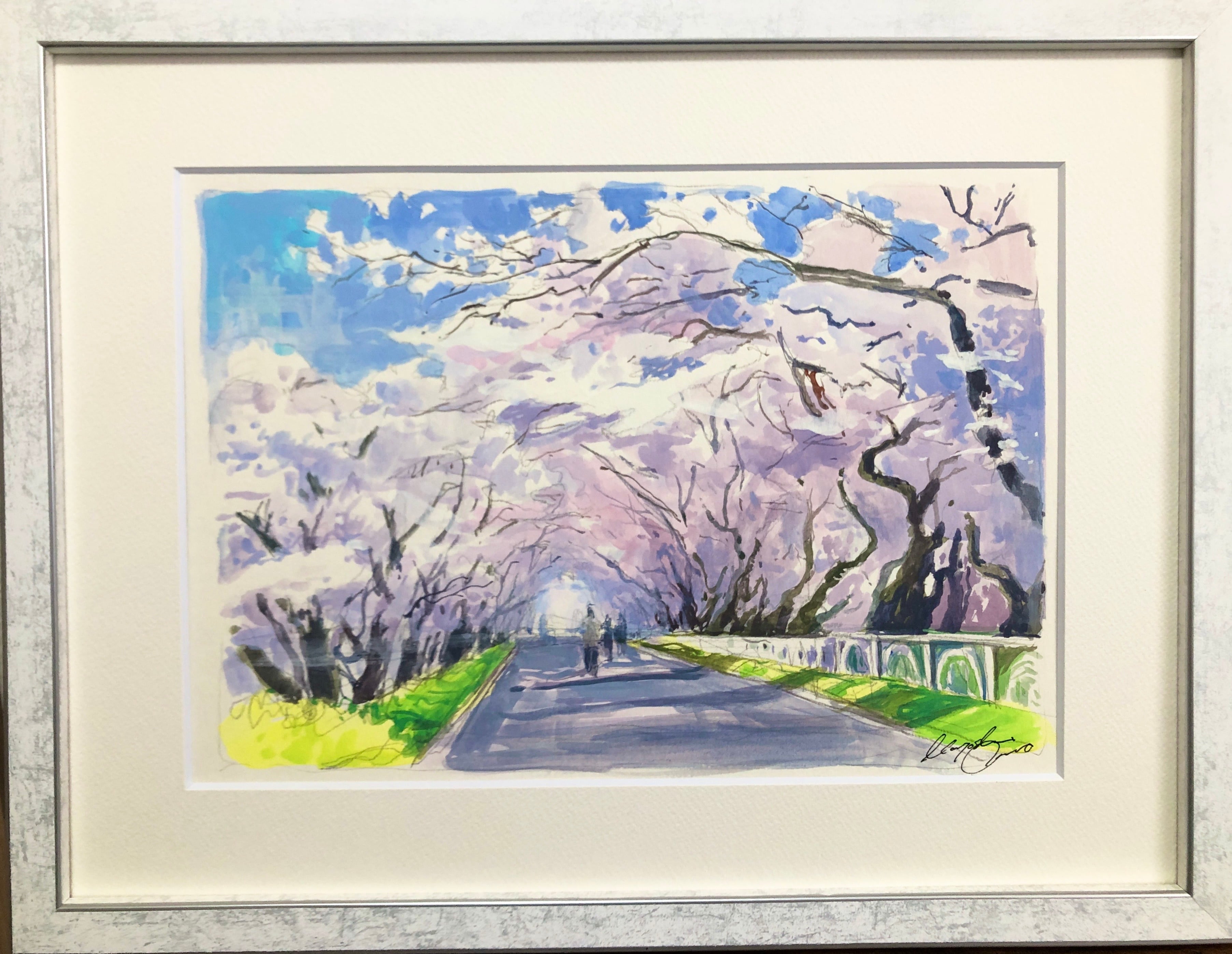 ☆後払い決済OK！ネット限定販売！2025年新作水彩画【新品額付き】桜