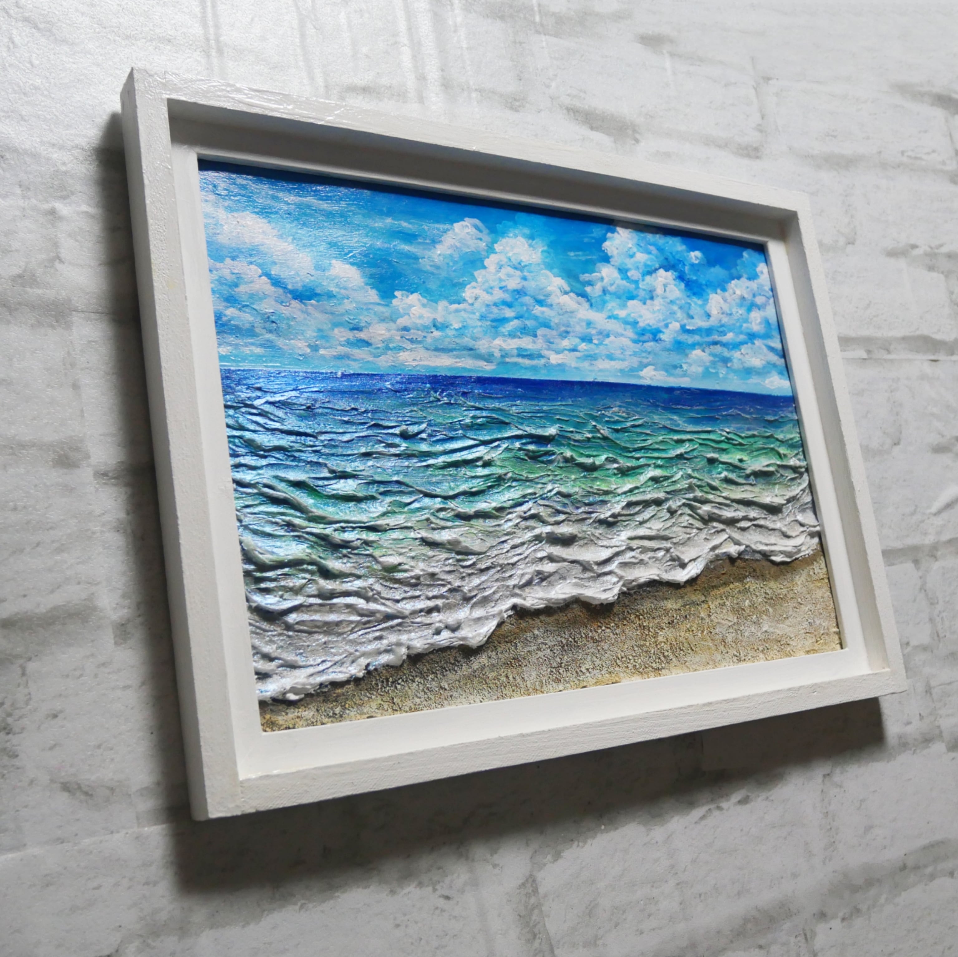 油絵 油彩 油彩画 絵 絵画【夏の砂浜の海】 | HIROSHI1990