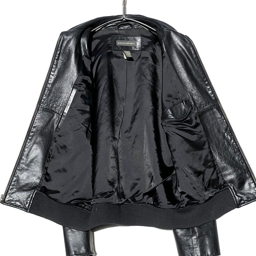 BANANA REPUBLIC] Vintage single zip up leather jacket [1990s