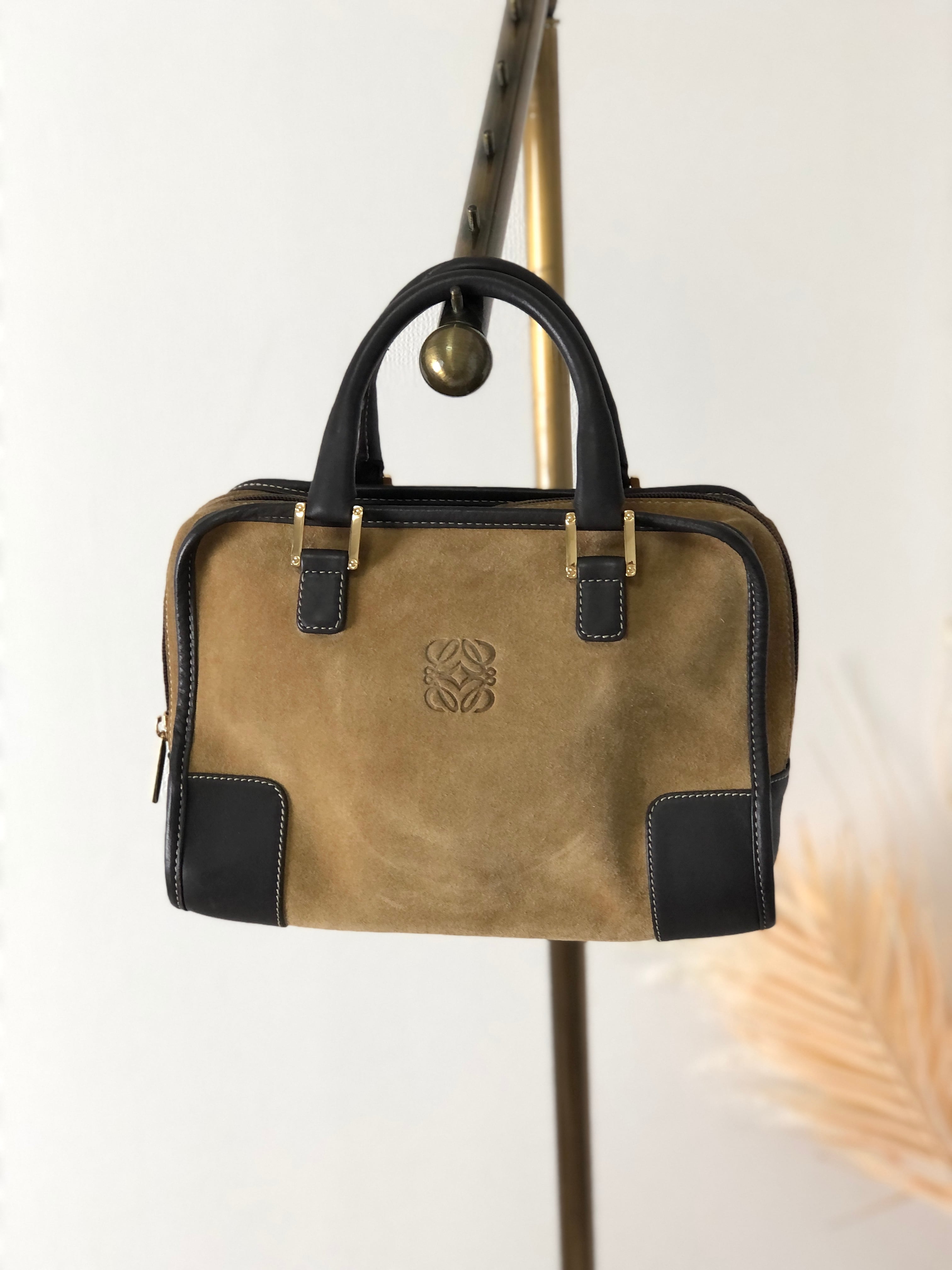 LOEWE ロエベ アナグラム アマソナ27 スエード ミニボストン