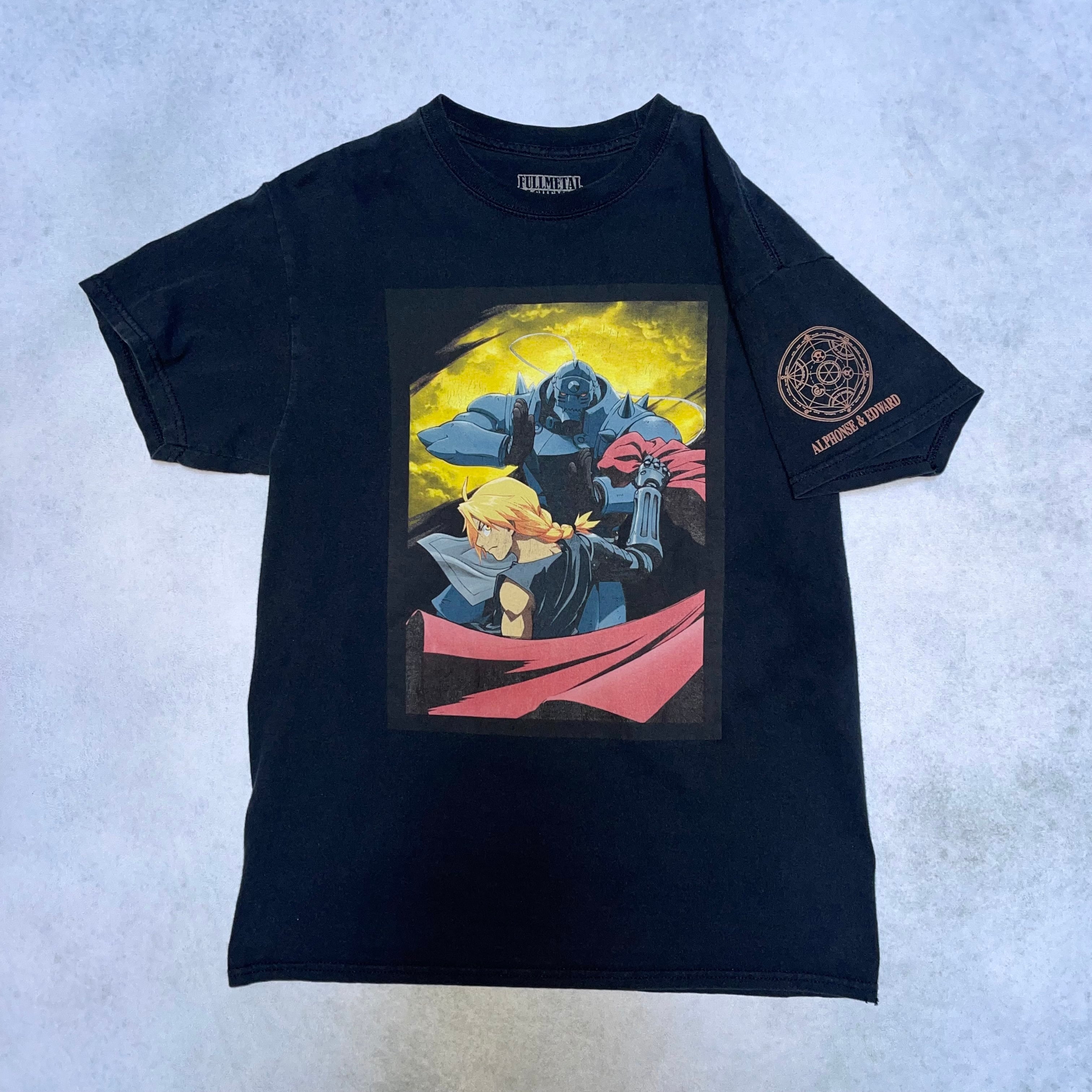 鋼の錬金術師 公式 アニメTシャツ 半袖Tシャツ 黒 | 古着屋DIGDIG