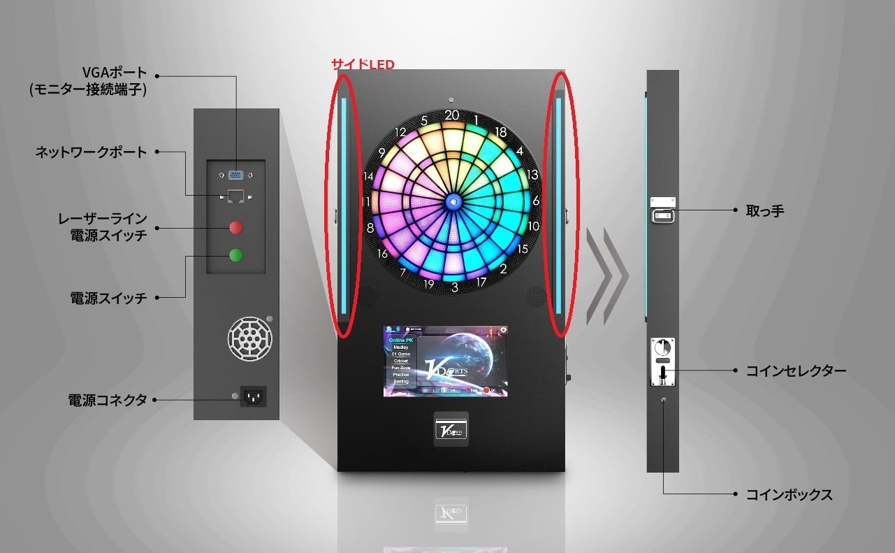 最新型 VDartsMINIPRO 壁掛け 業務用ダーツ マシン (日本正規代理店