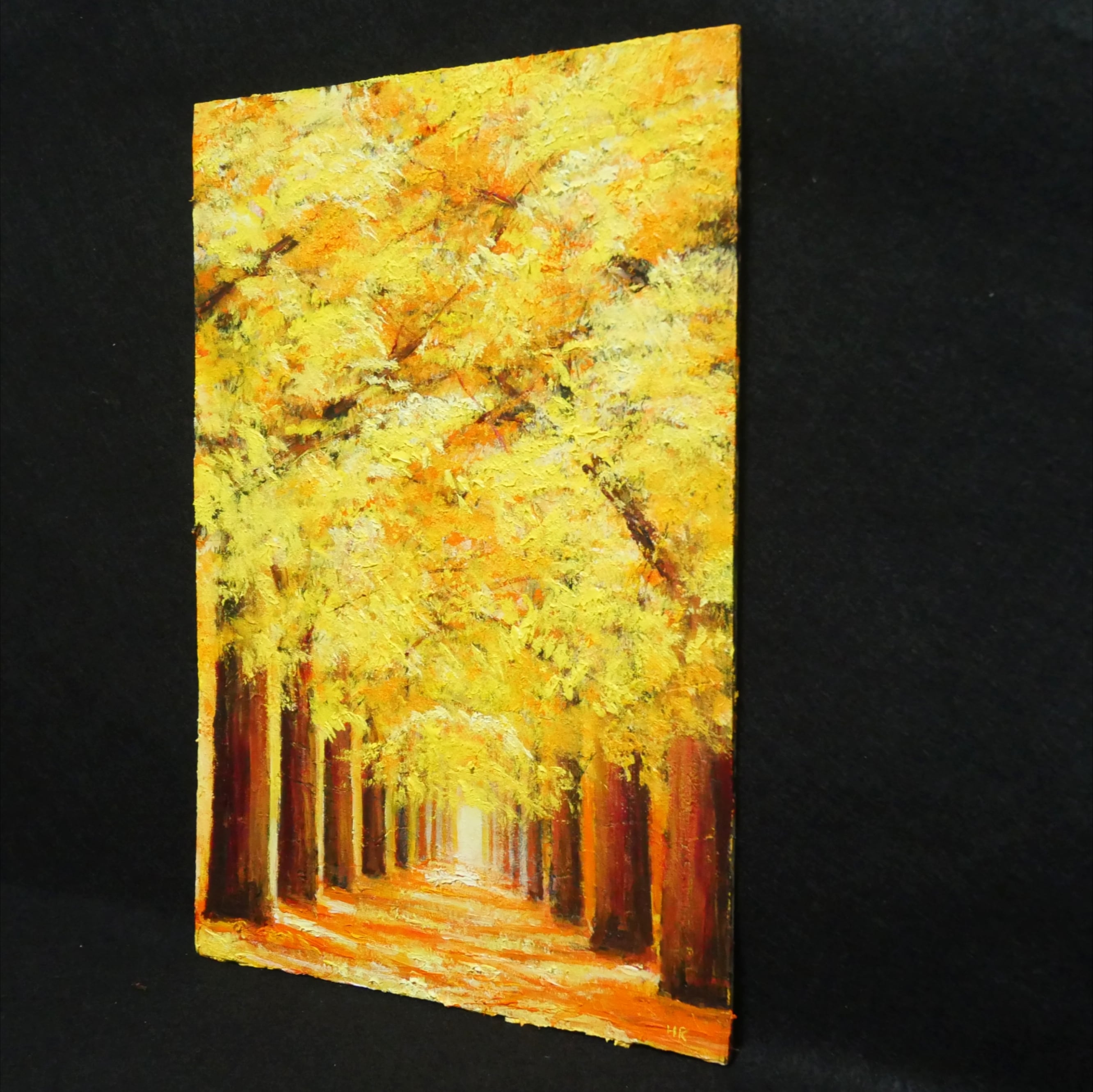 油絵 油彩 油彩画 絵画【イチョウ並木】 | HIROSHI1990