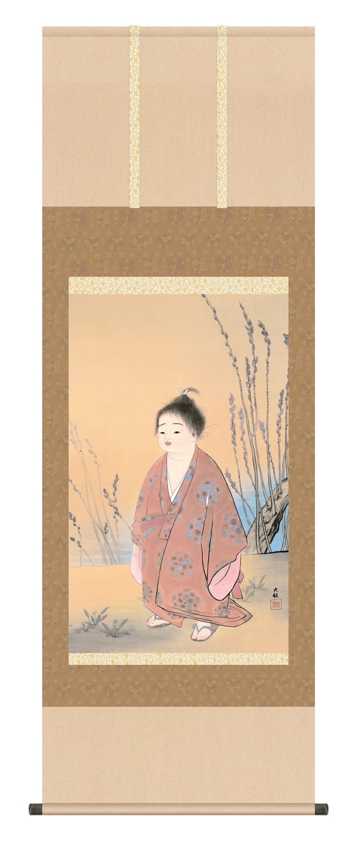 横山大観「無我」掛軸 掛け軸 高精彩巧芸画 プレゼント ギフト 日本画