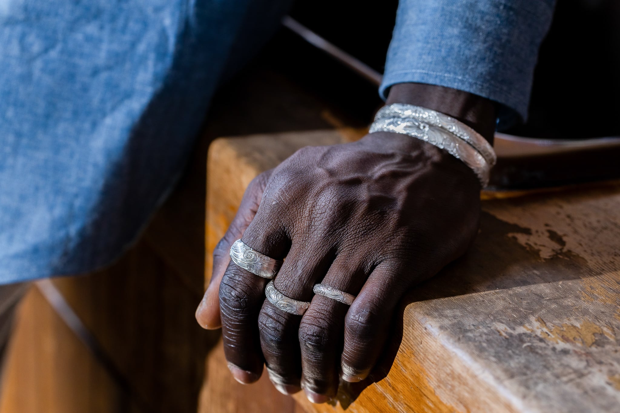 R-064 Arabesque half round ring (M) | WAKAN SILVER SMITH online store