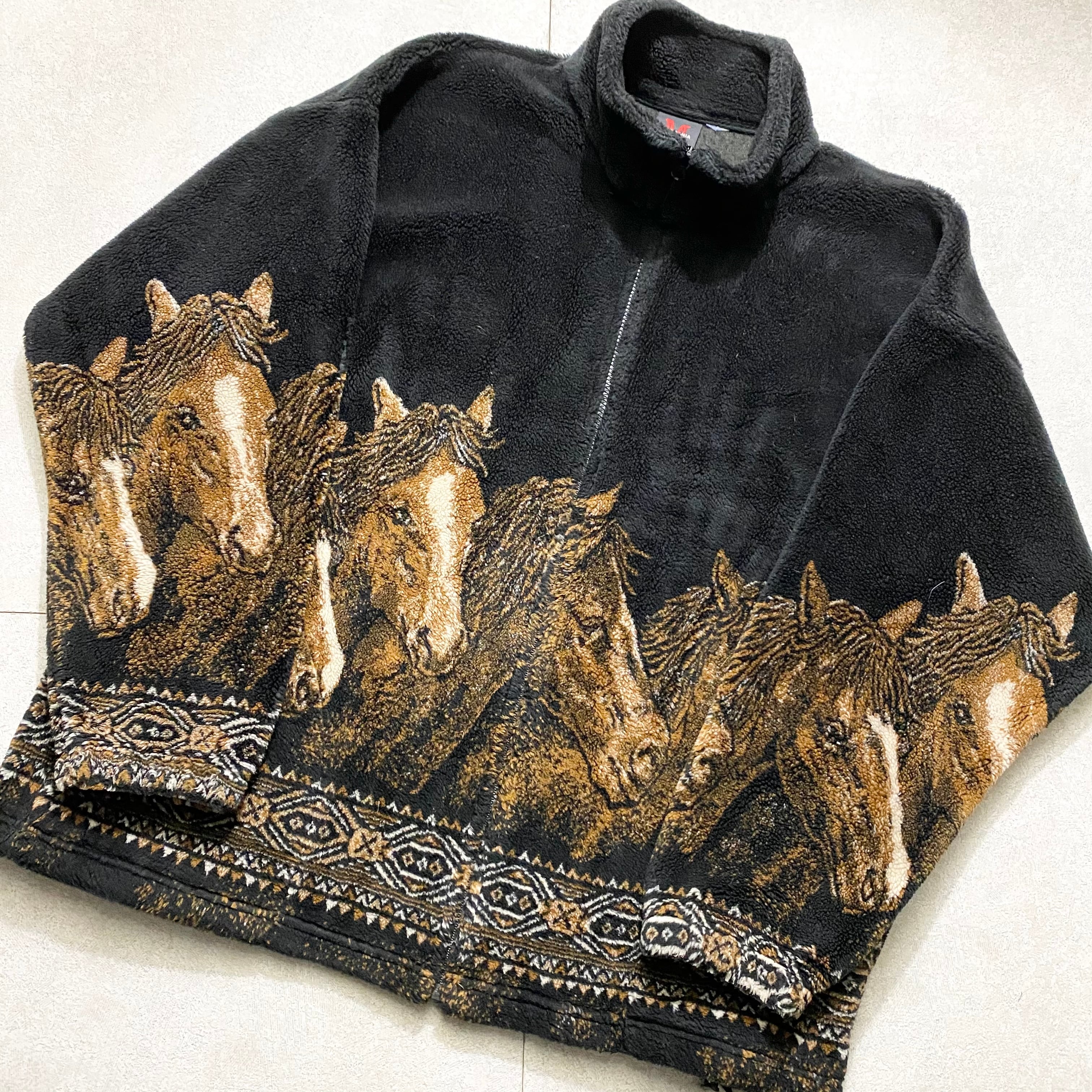 vintage 1990's MAZMANIA pile fleece jacket “horse” | NOIR ONLINE