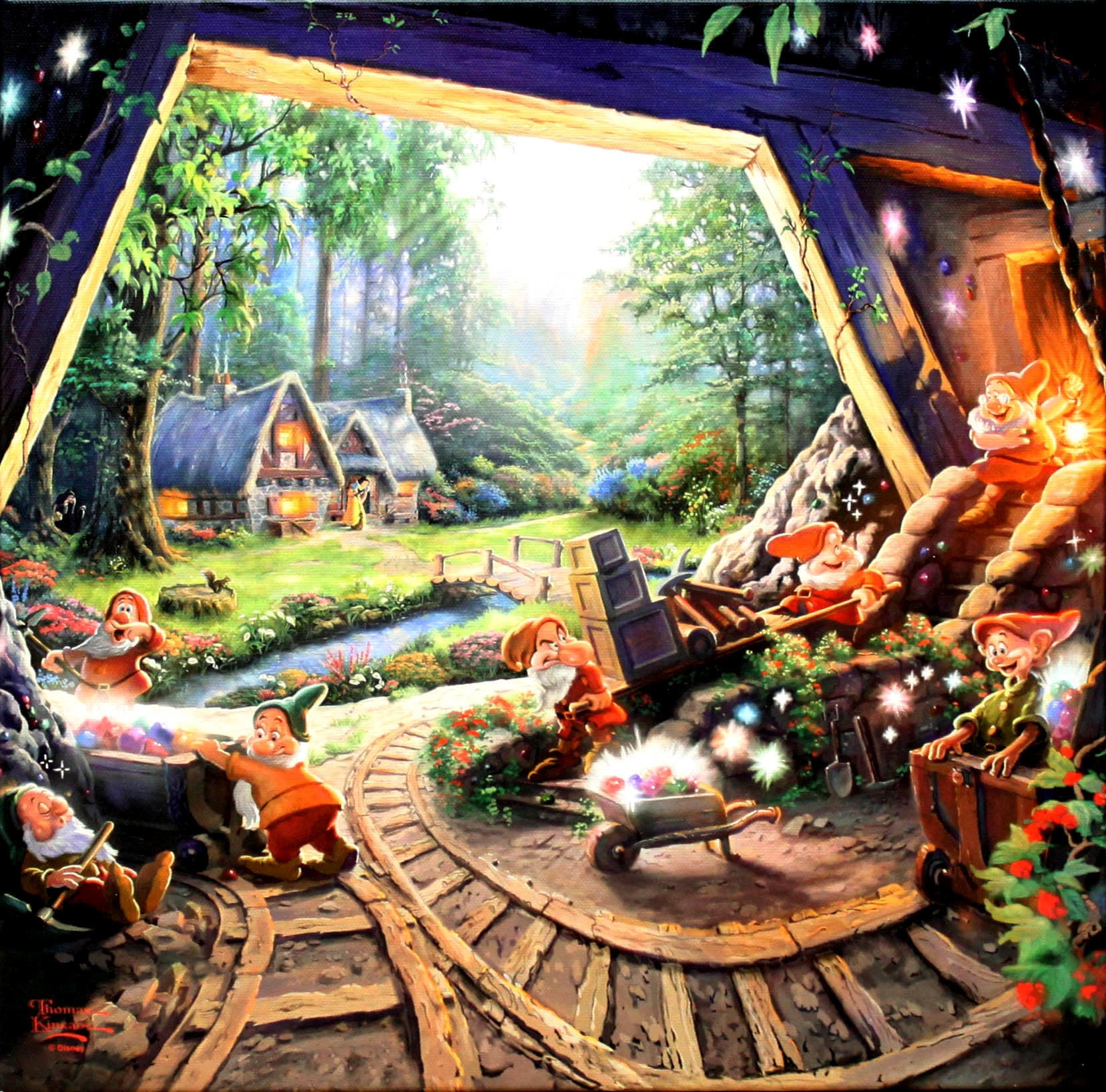 ディズニー「白雪姫と七人の小人」作品証明書 展示用フック付