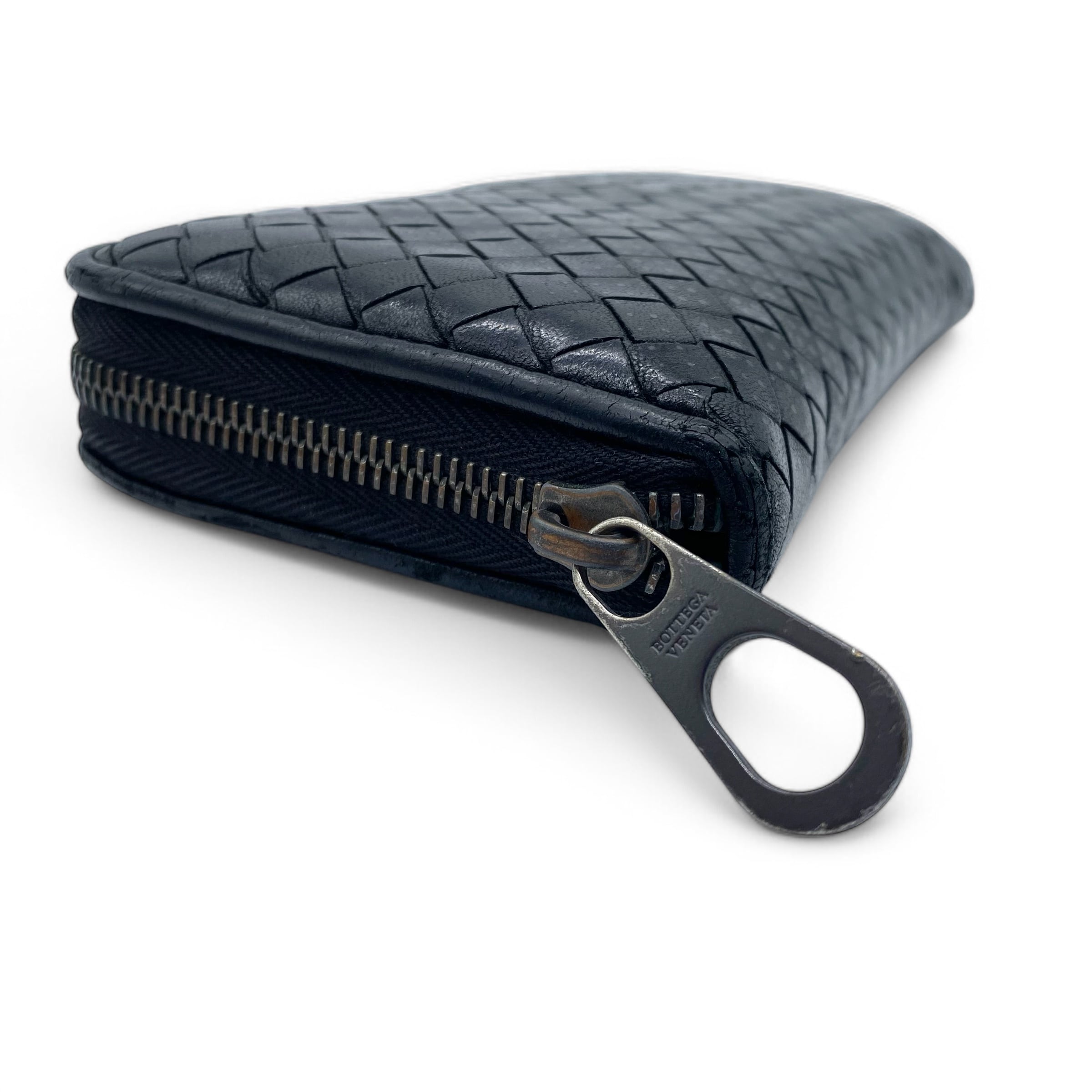 BOTTEGA VENETA Round Zipper Long Wallet Dot Intrecciato ラウンド