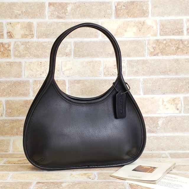 オールドコーチ ☆ エルゴ USA製 レザー ミニ ハンドバッグ ブラック