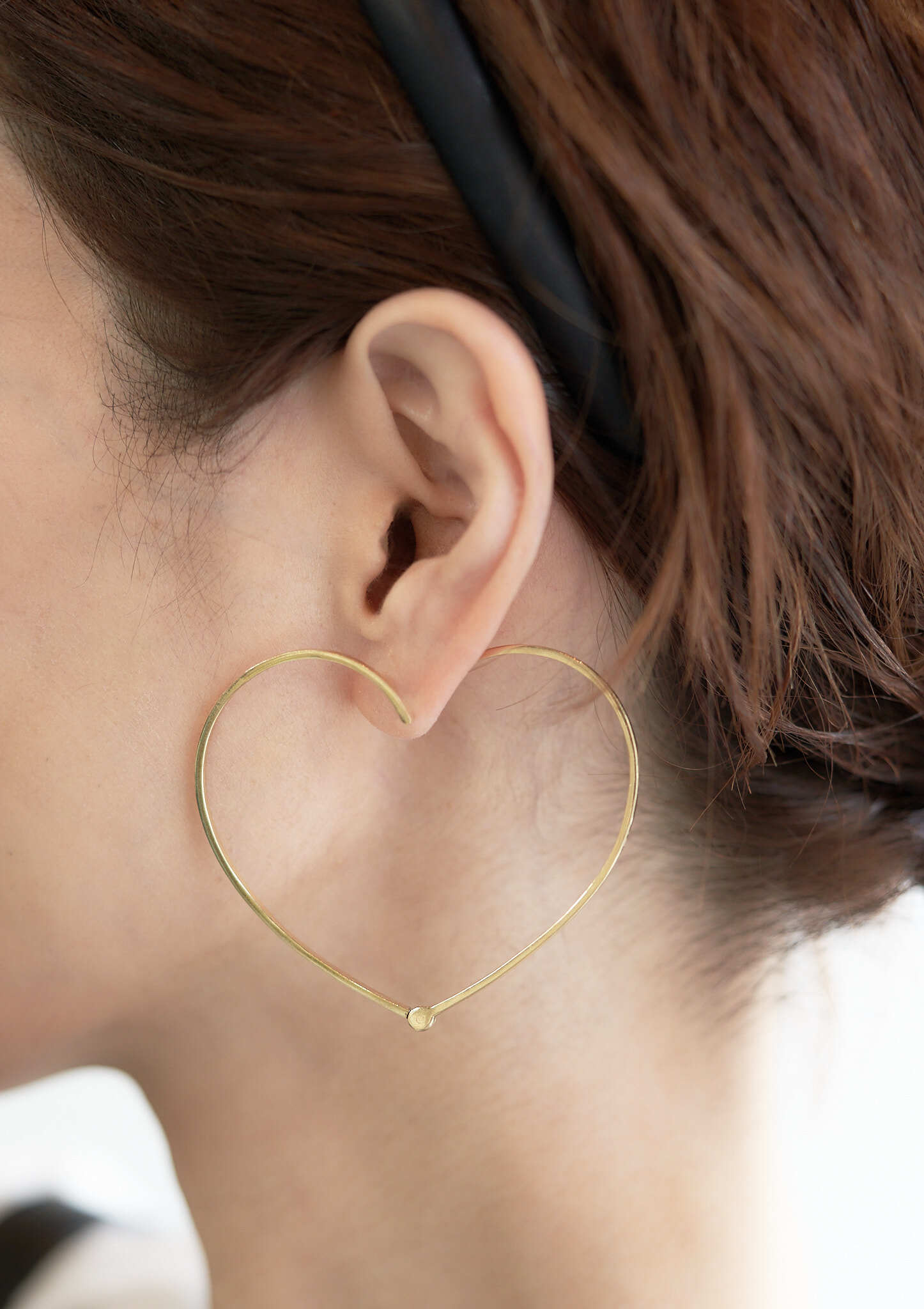 オープンハート18kピアスイエローゴールド/ホワイトゴールド＜＜受注