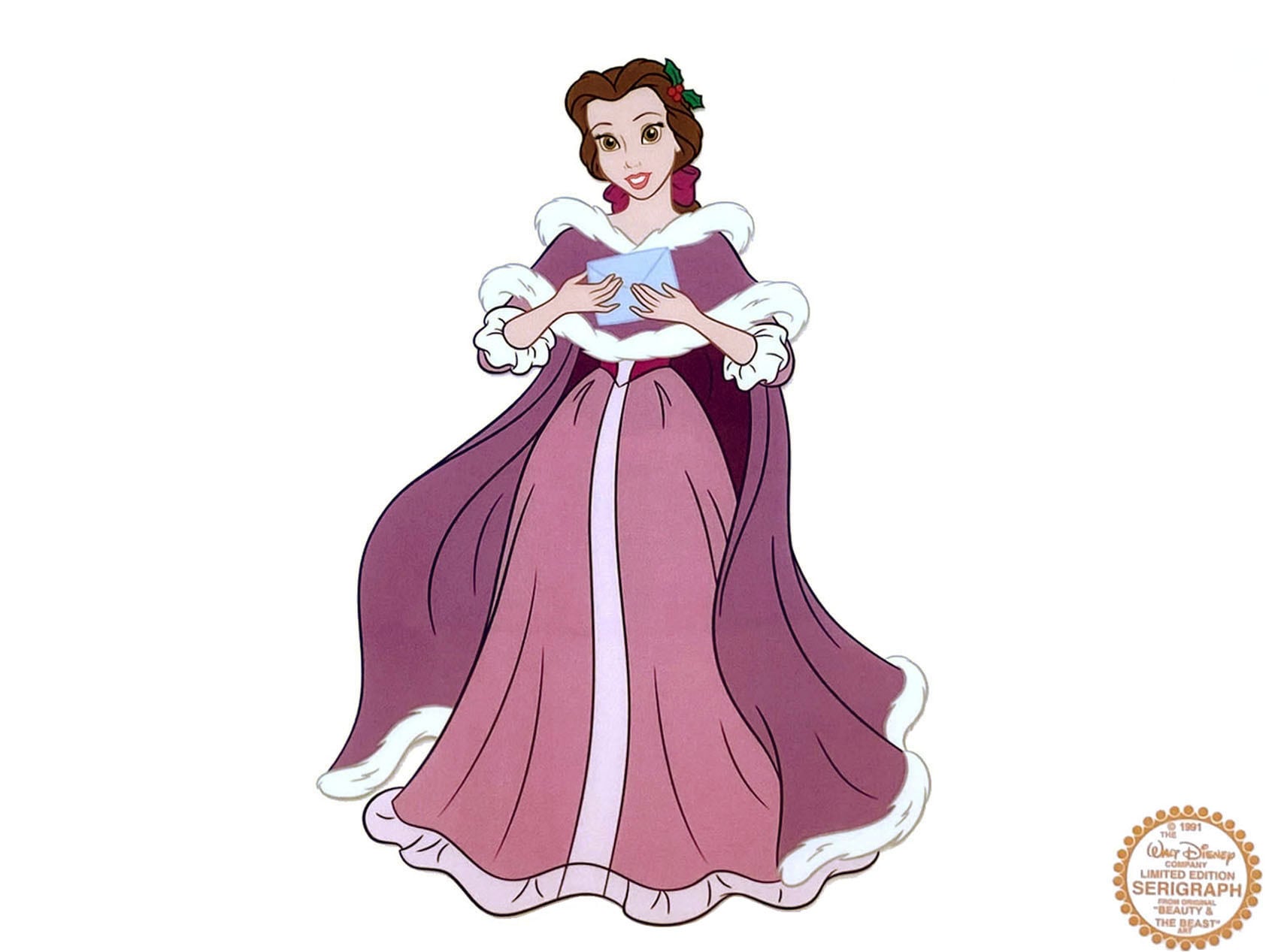 ディズニー セル画「美女と野獣/ベル」額縁2種選択可 展示用フック付