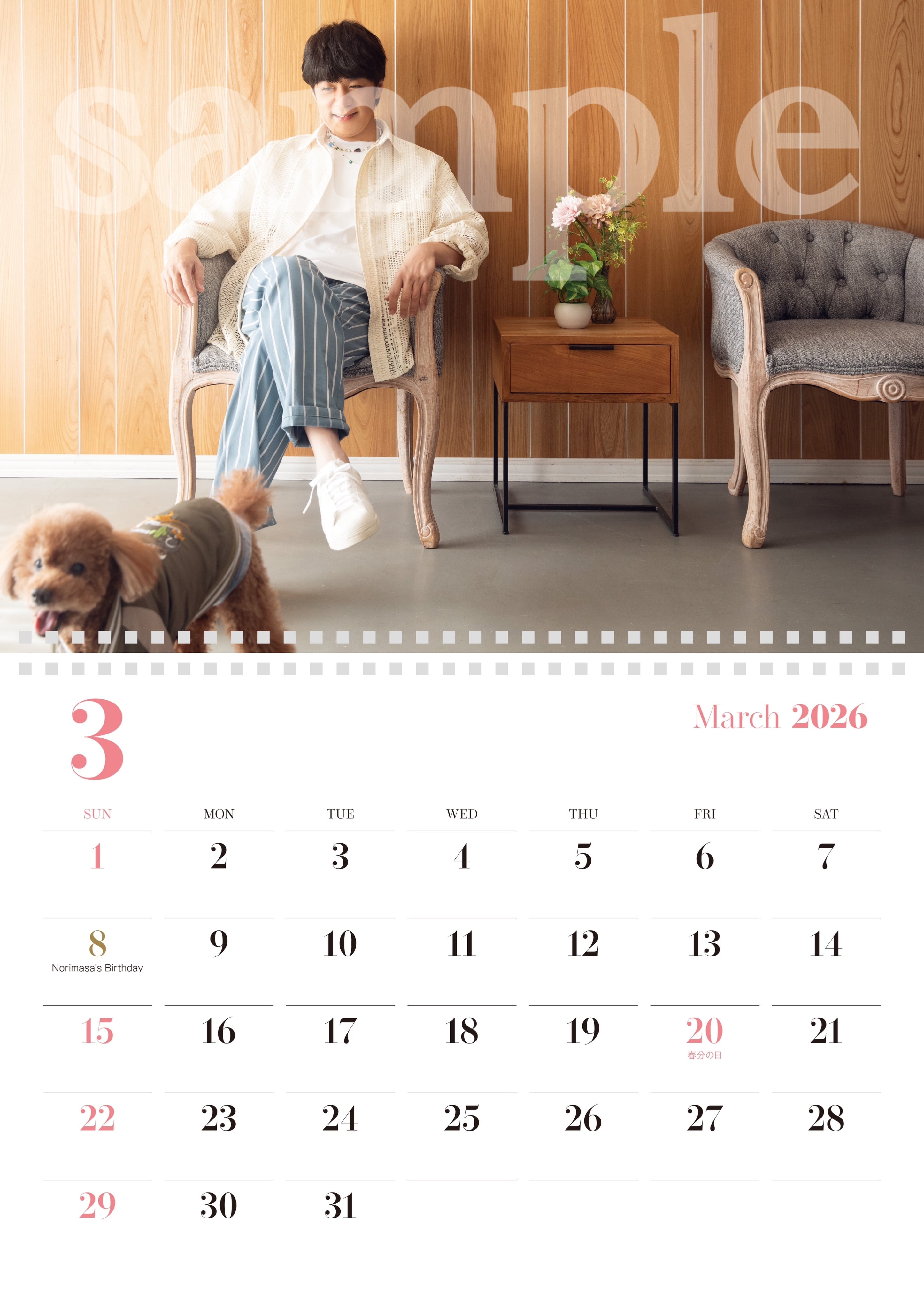 藤澤ノリマサ 見開きA3サイズ＋B6卓上カレンダーセット(2025年4月~2026