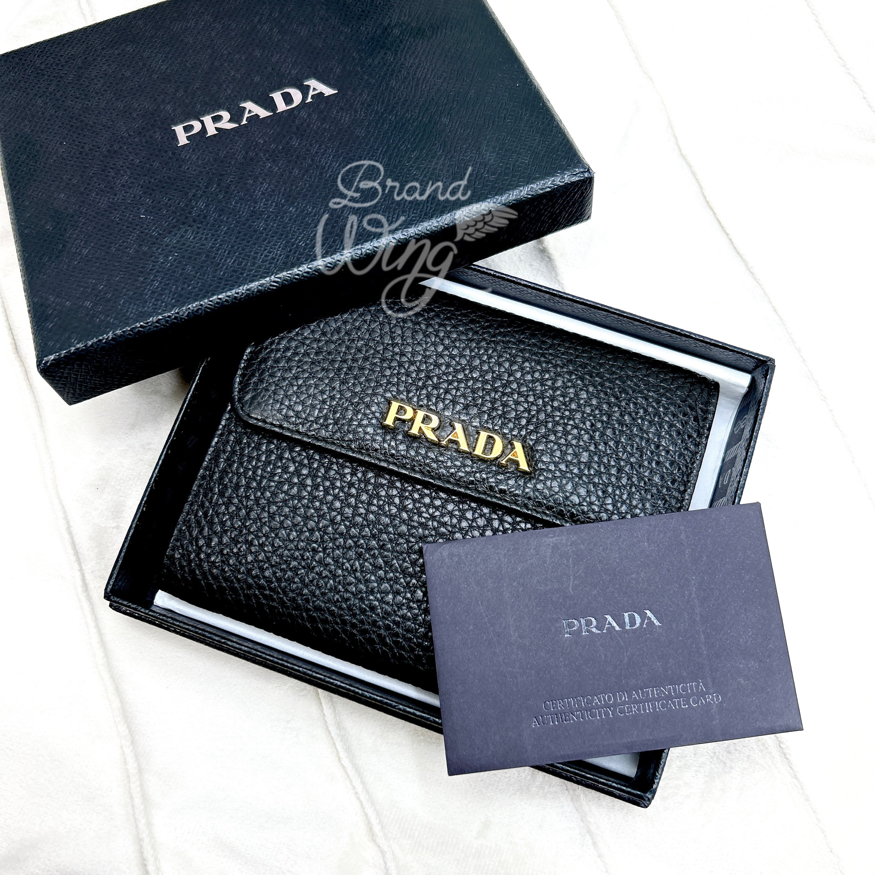 プラダ 財布 三つ折り ヴィッテロダイノレザー 【付属品完備※未使用に
