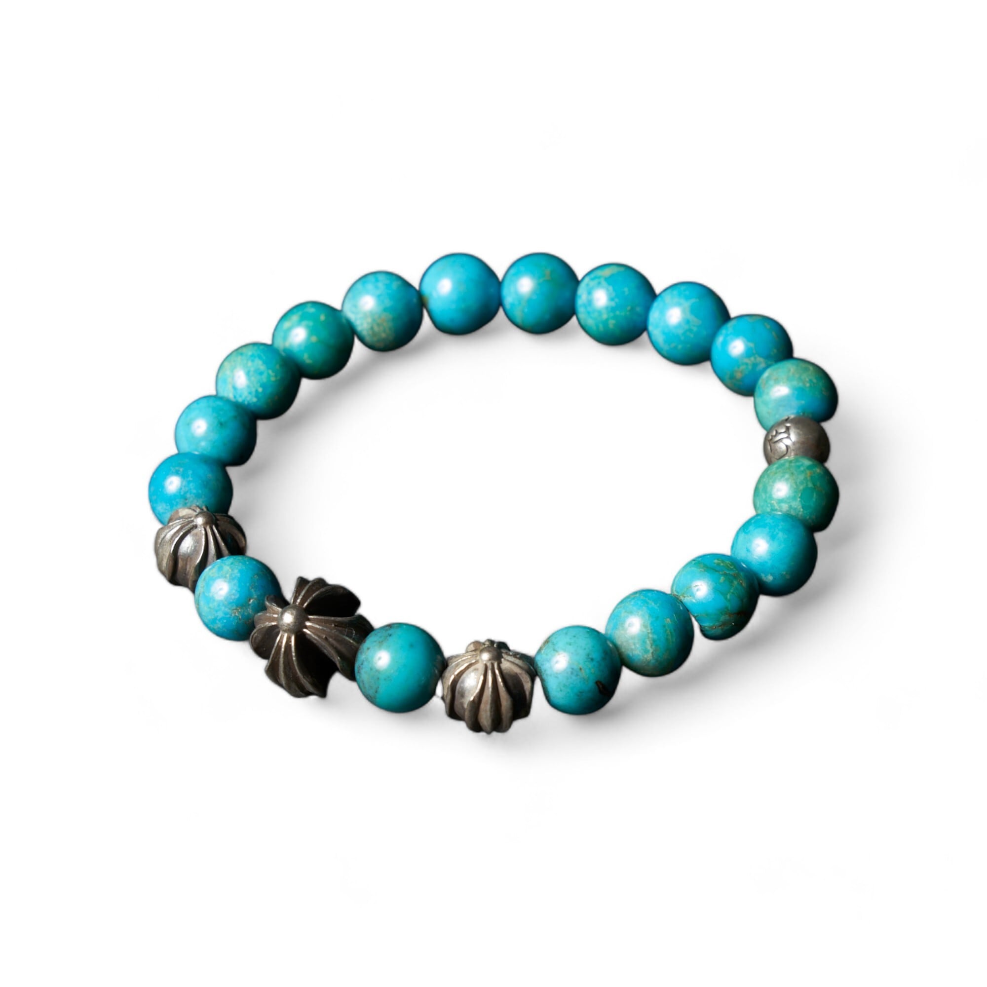 CHROME HEARTS クロムハーツ ターコイズ ビーズブレスレット 8mm 正規