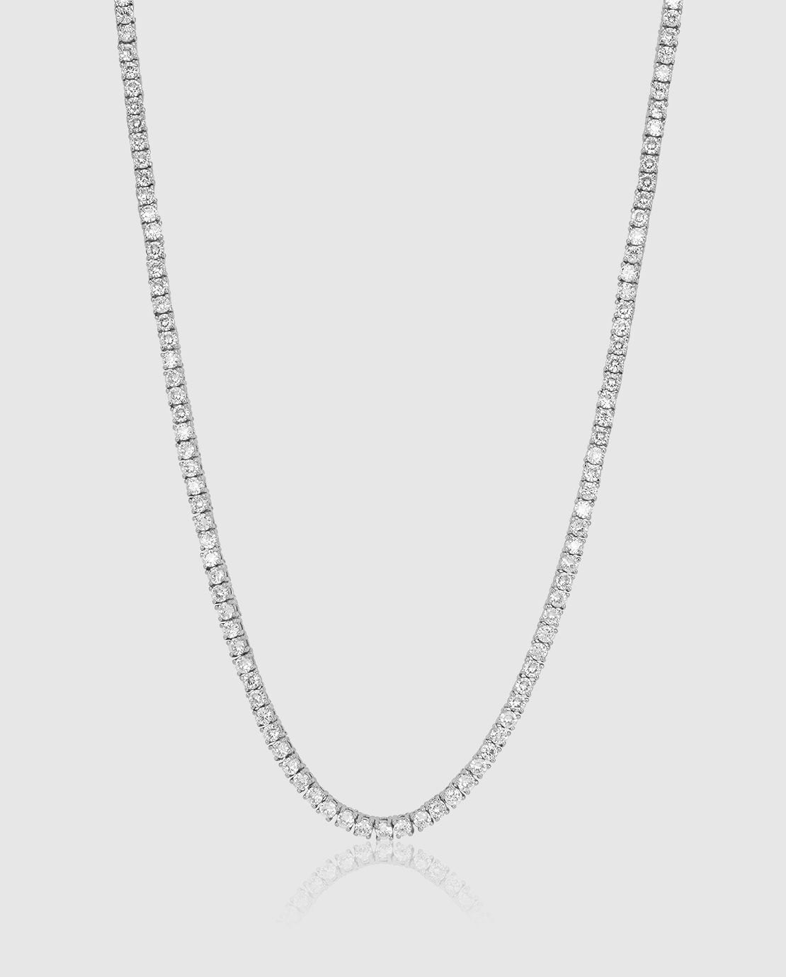 Luxury Tennis Necklace 【3mm / SILVER】 | Glitter