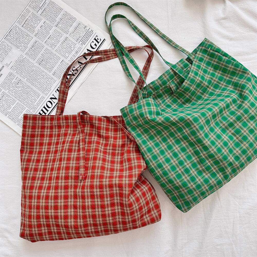 送料無料】トートバッグ チェック エコバッグ チェック柄 ショッピング