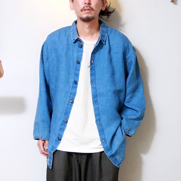 Porter Classic INDIGO LINEN SHIRT JACKET ポータークラシック