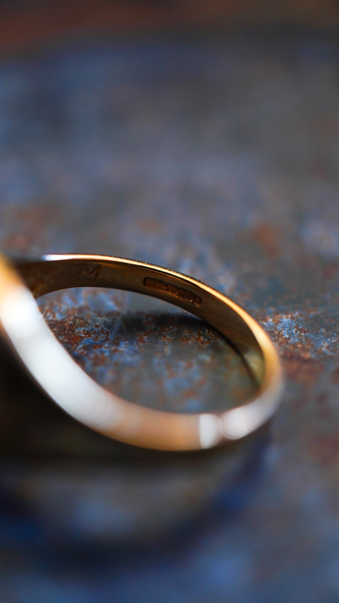 1990-2000s】U.K. VINTAGE 9ct イエロー ゴールド スクエア シグネット