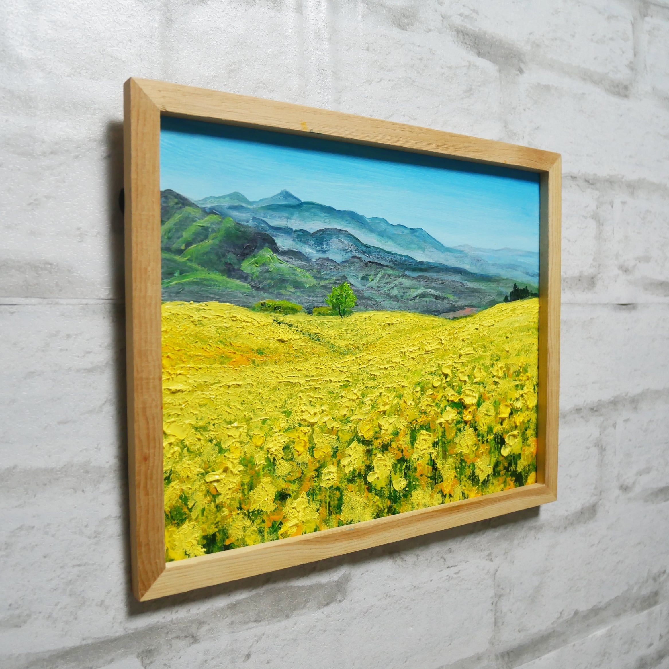 油絵 油彩 油彩画 絵 絵画 【三ノ倉高原菜の花畑】 | HIROSHI1990