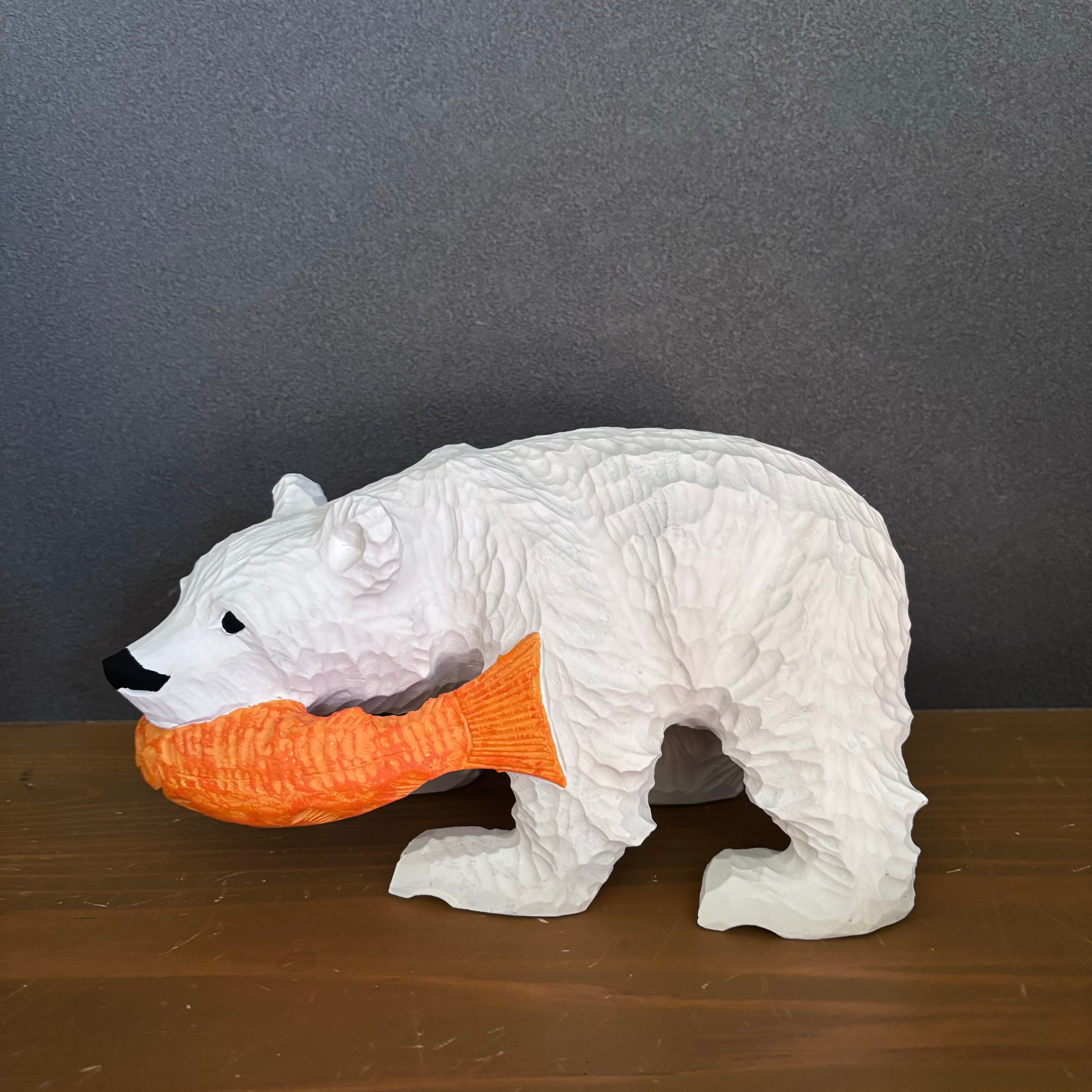 木彫りの熊（シロクマ）_HYSOKA Repaint］C50074 | 古物商店HYSOKA