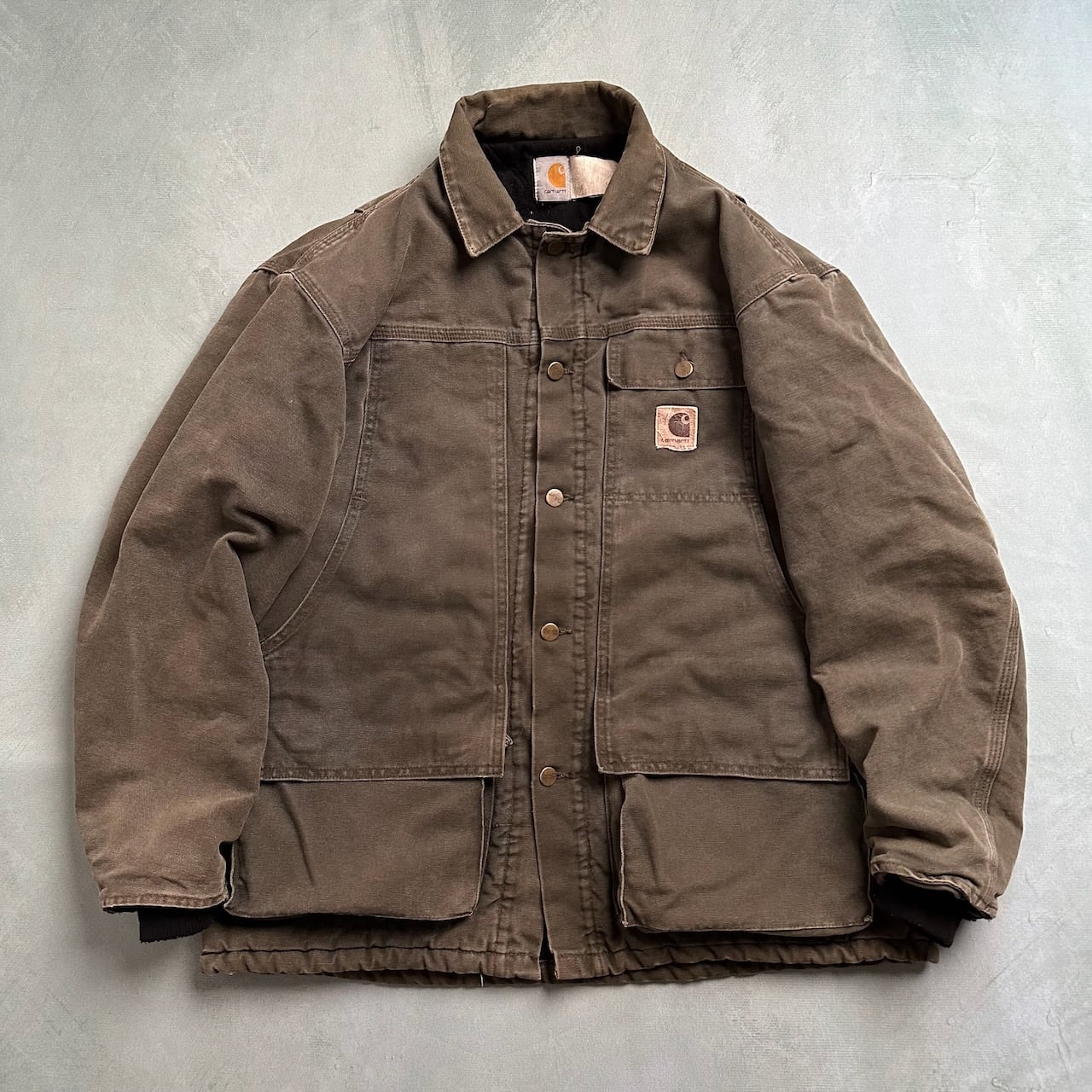 80s~90s USA製 Carhartt カーハート ダック地 ワークジャケット カーキ