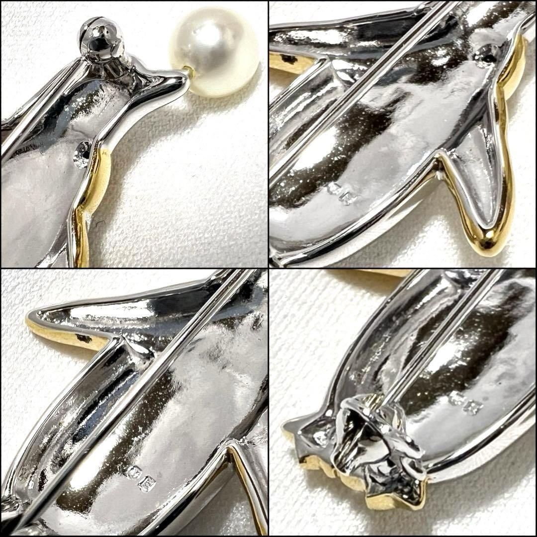 希少】ミキモト ブローチ コサージュ パール シルバー ペンギン