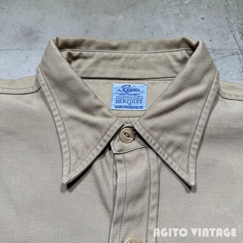 50's HERCULES ヘラクレス Reeves社 Mountain Cloth ワークシャツ