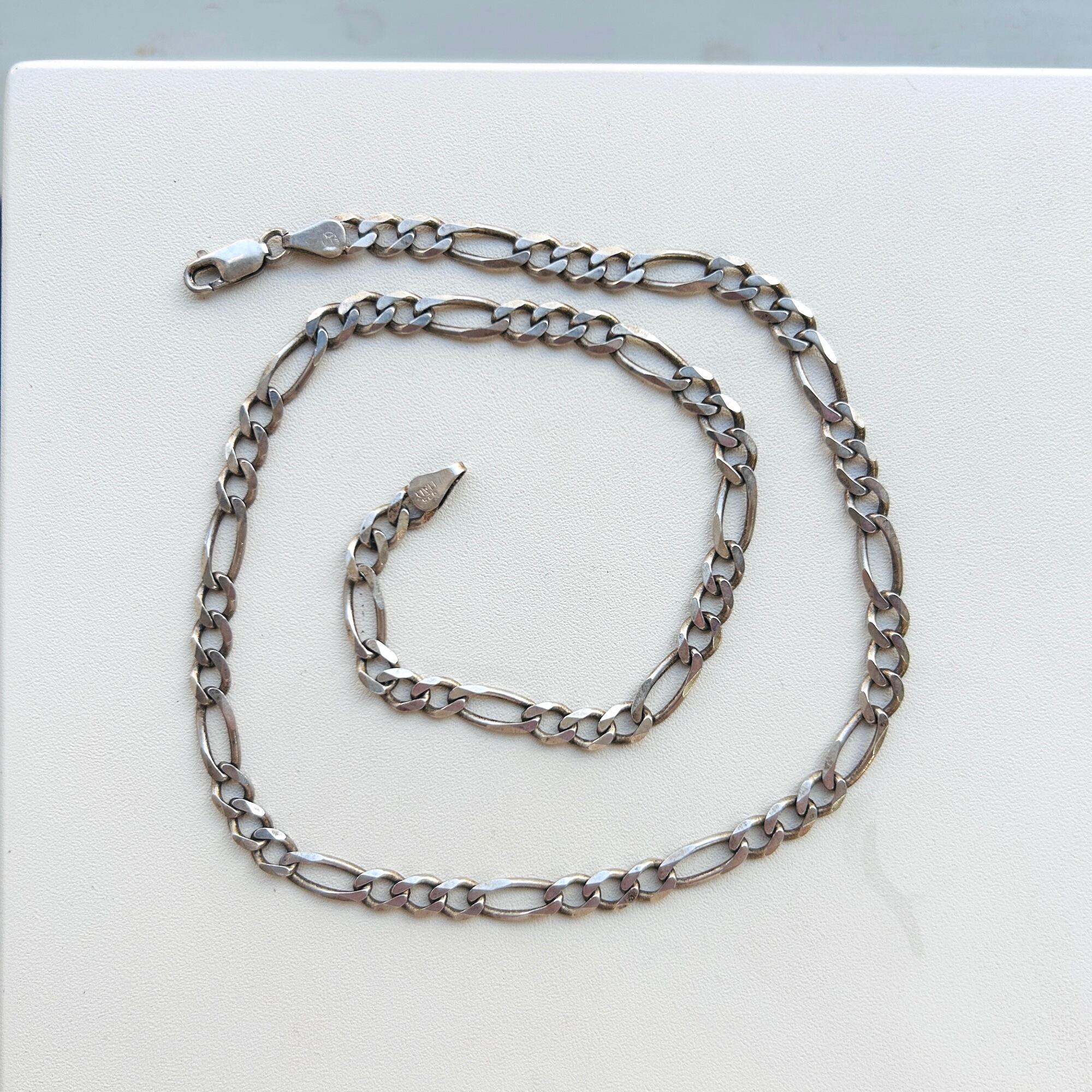 Italy シルバー925 フィガロチェーンネックレス（45.5cm） | Milo