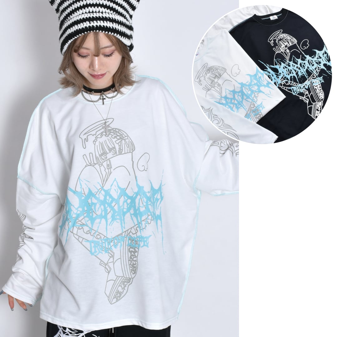 水色ステッチ☆天使GIRL BIG ロンT | VOLCAN&APHRODITE