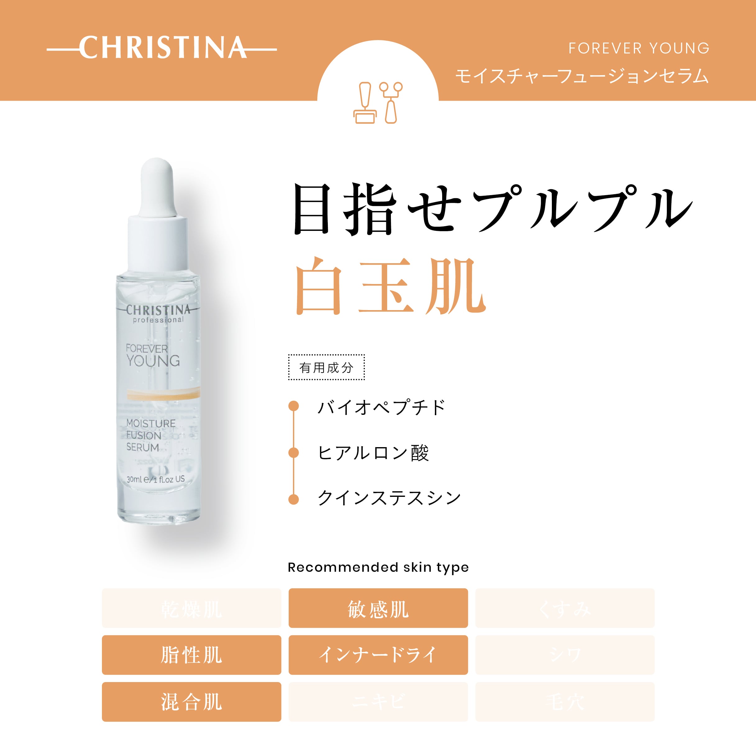 CHRISTINA】モイスチャーフュージョンセラム【FY】 | BEAUTE SHOP