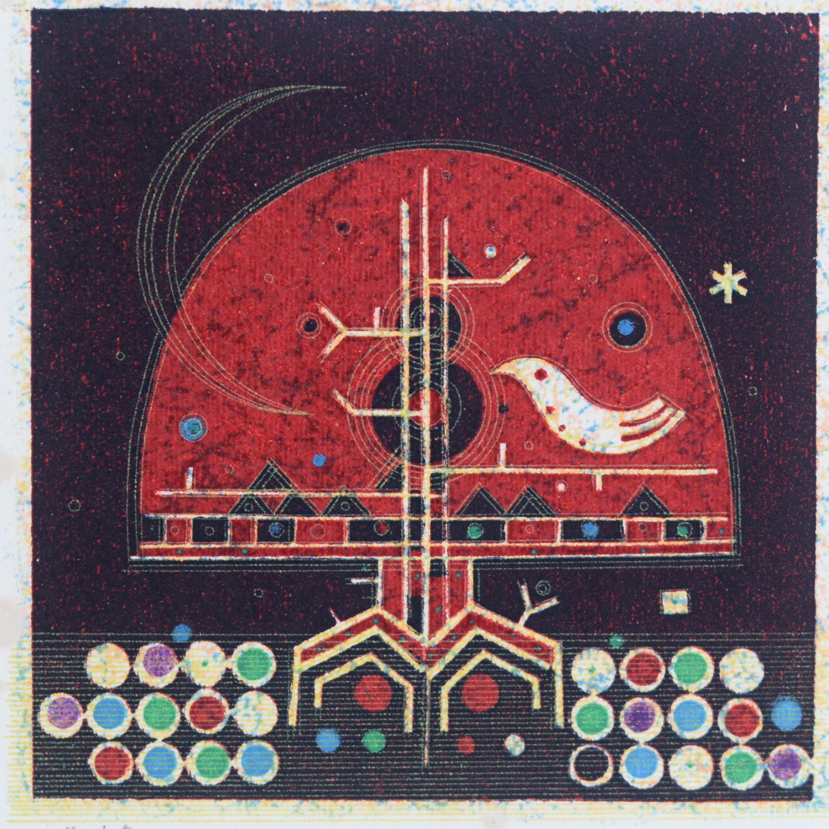 大場正男 ペーパースクリーン 版画「希望」サイン入り 127/200 額装