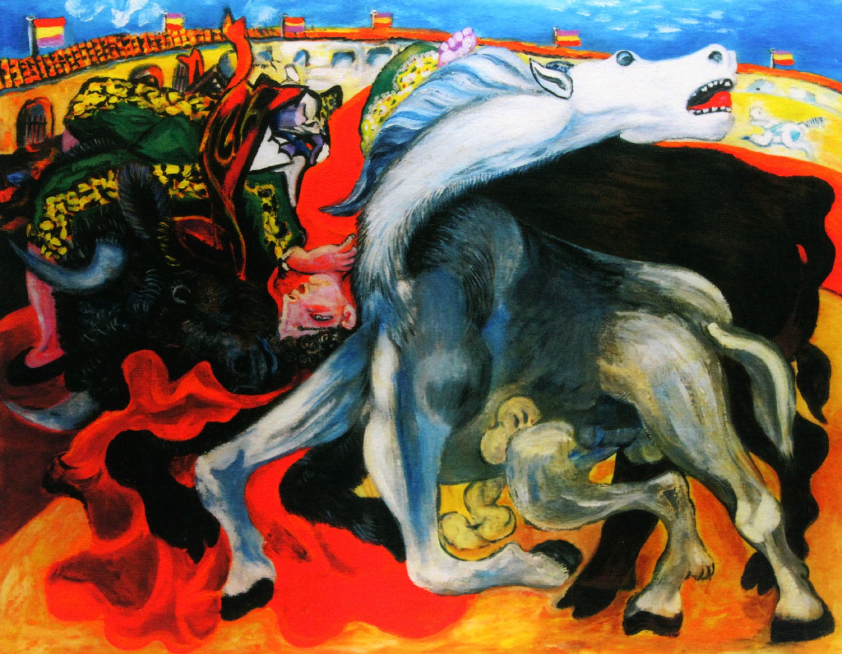 パブロ ピカソ「闘牛士の死」額縁4色選択可能 作品証明書 展示用フック